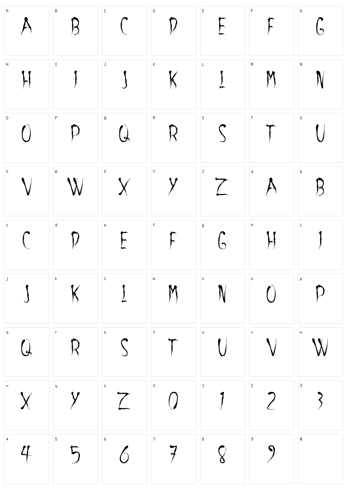 Aracnoide Character Set