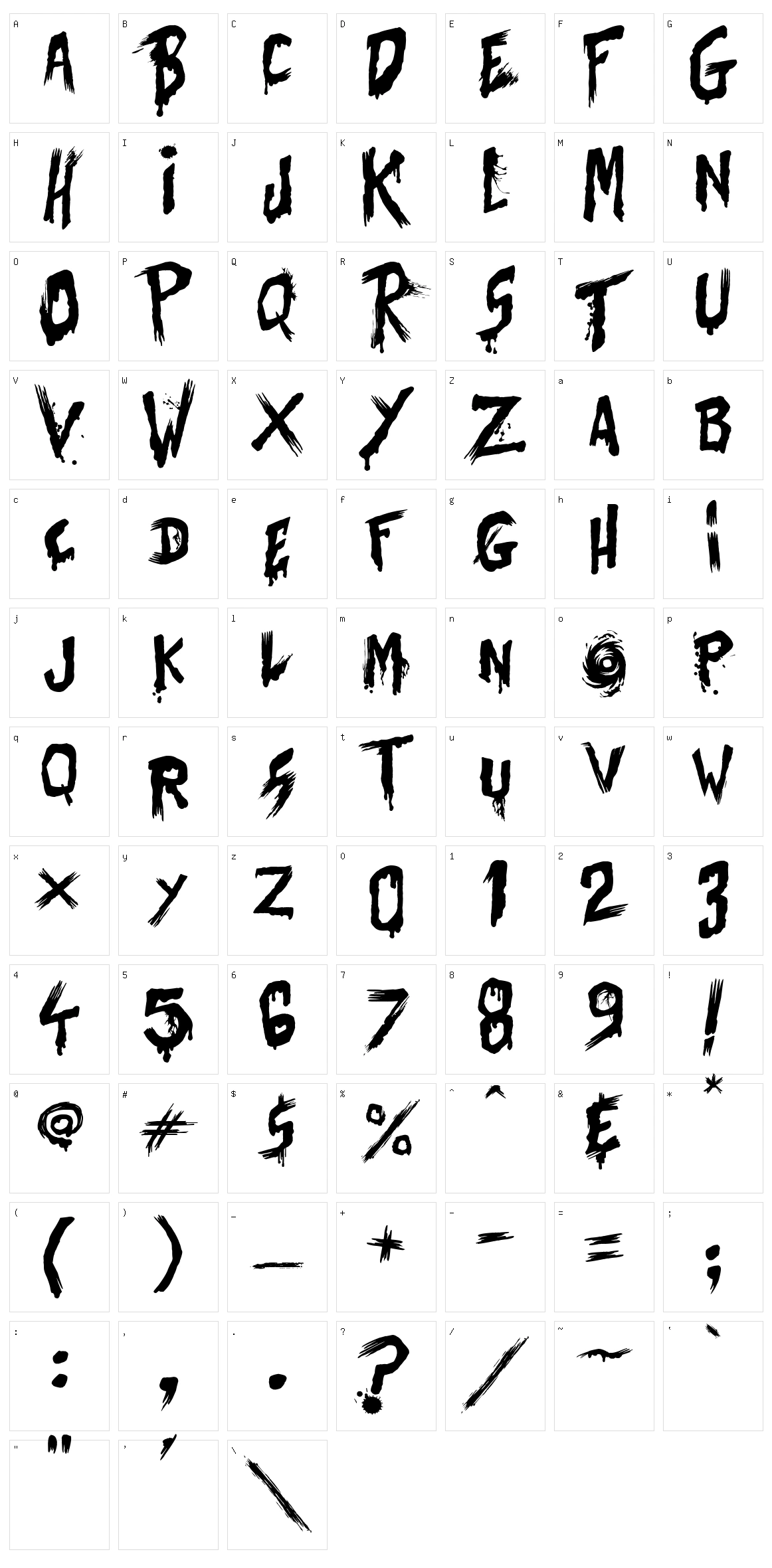Bates Shower Character Set