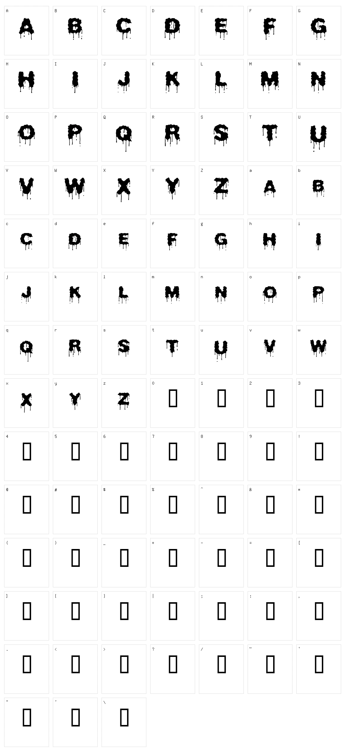 Beurk Character Set