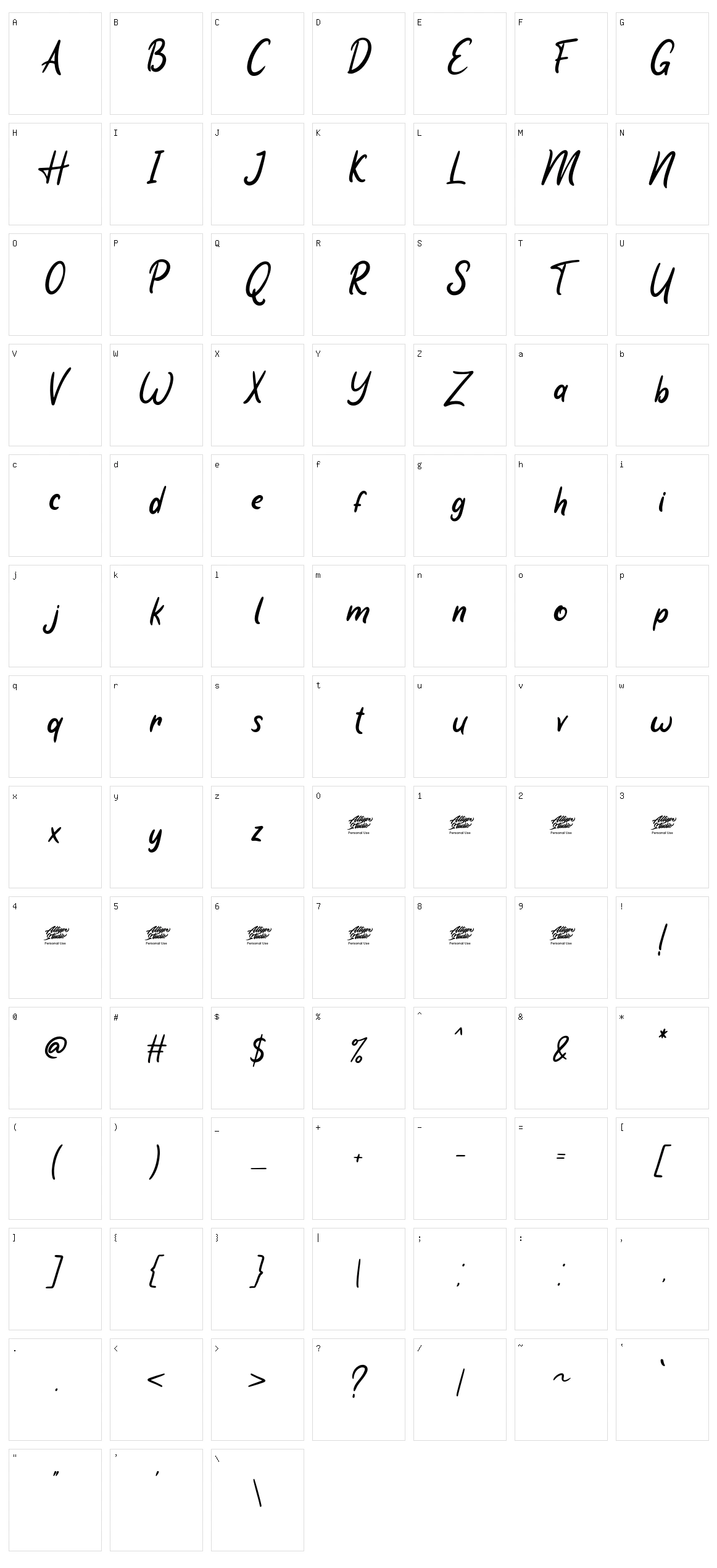 Pumpkin Web Character Set