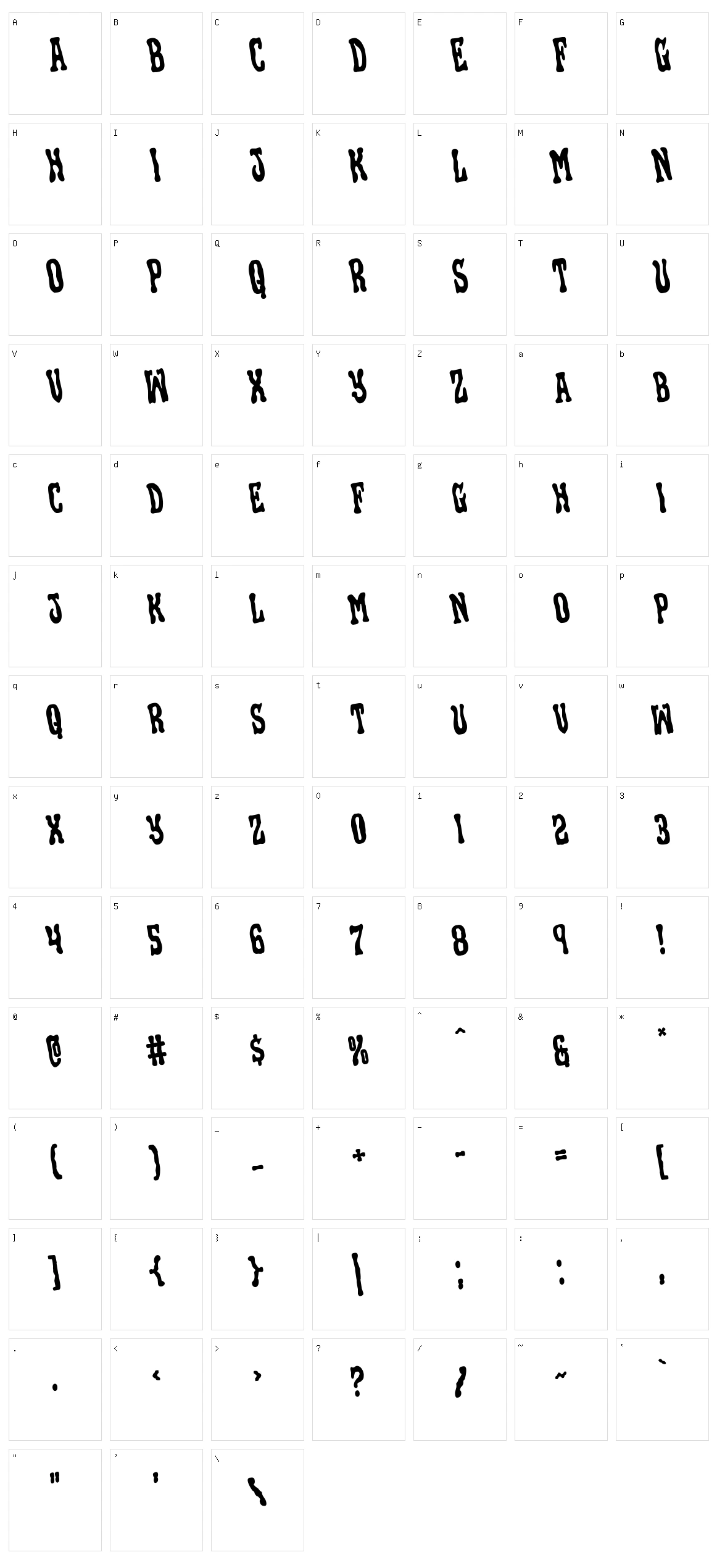 Black Gunk Character Set