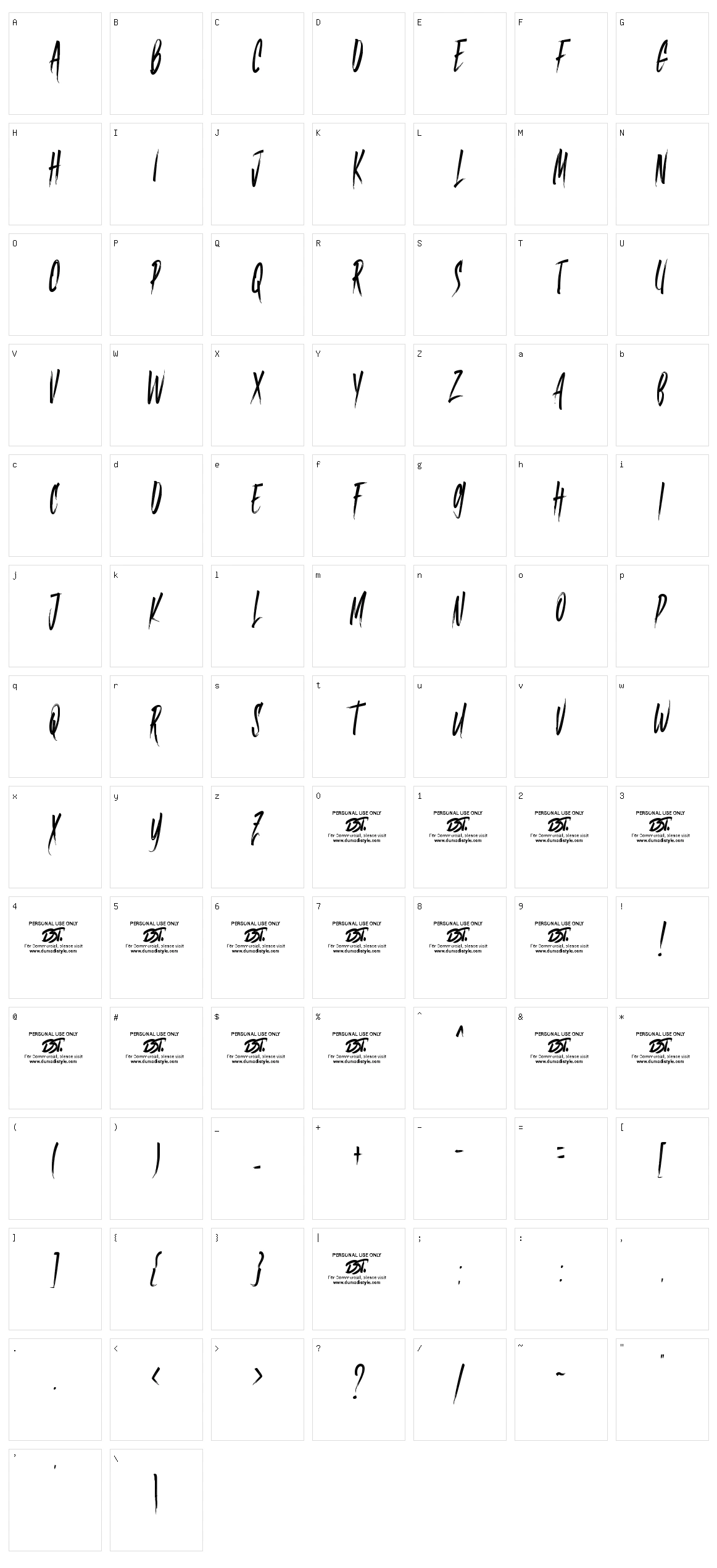 Black Memory Character Set