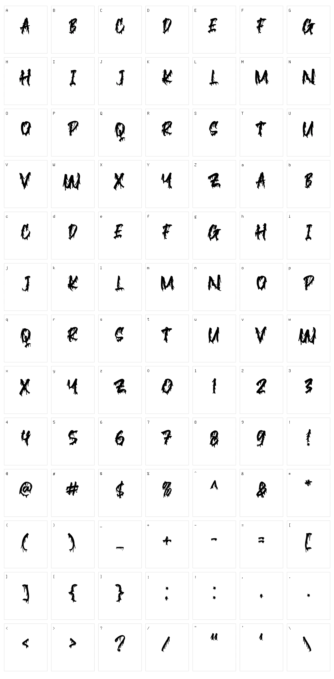 Blackink Character Set