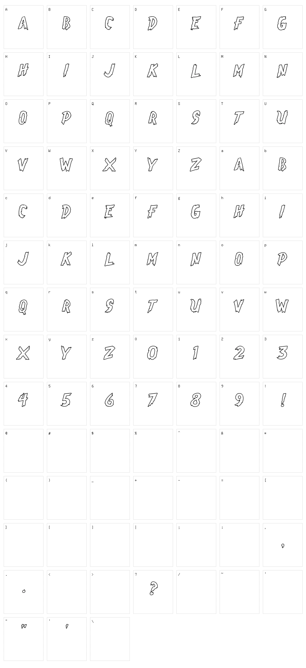Brasblus Character Set