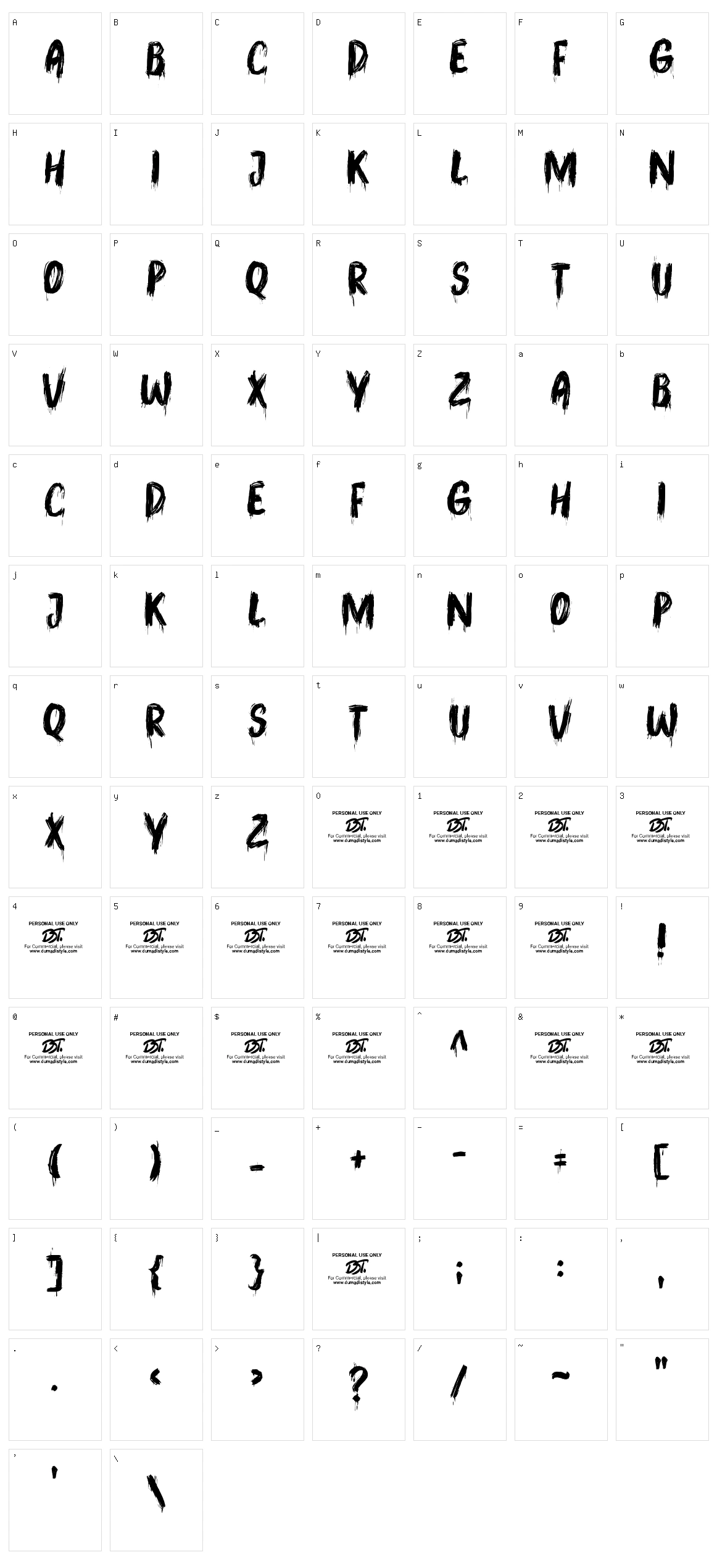 Buggy Trick Character Set