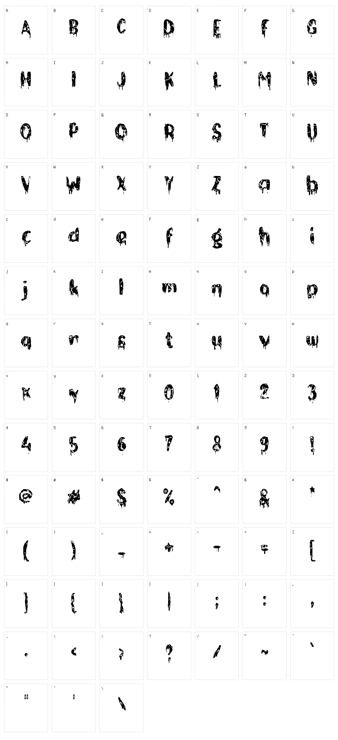 c Caos Kecap Character Set
