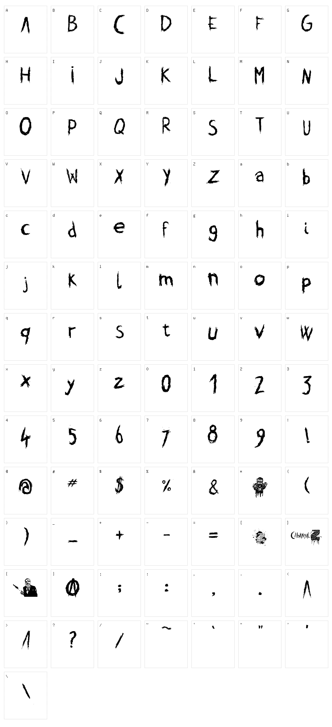 Cabanyal Z Character Set