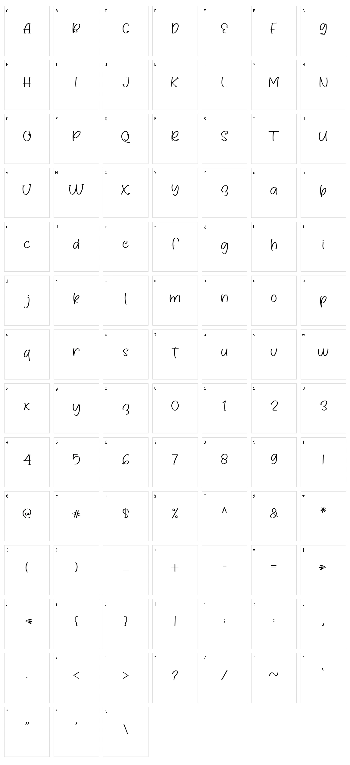Katybell Character Set