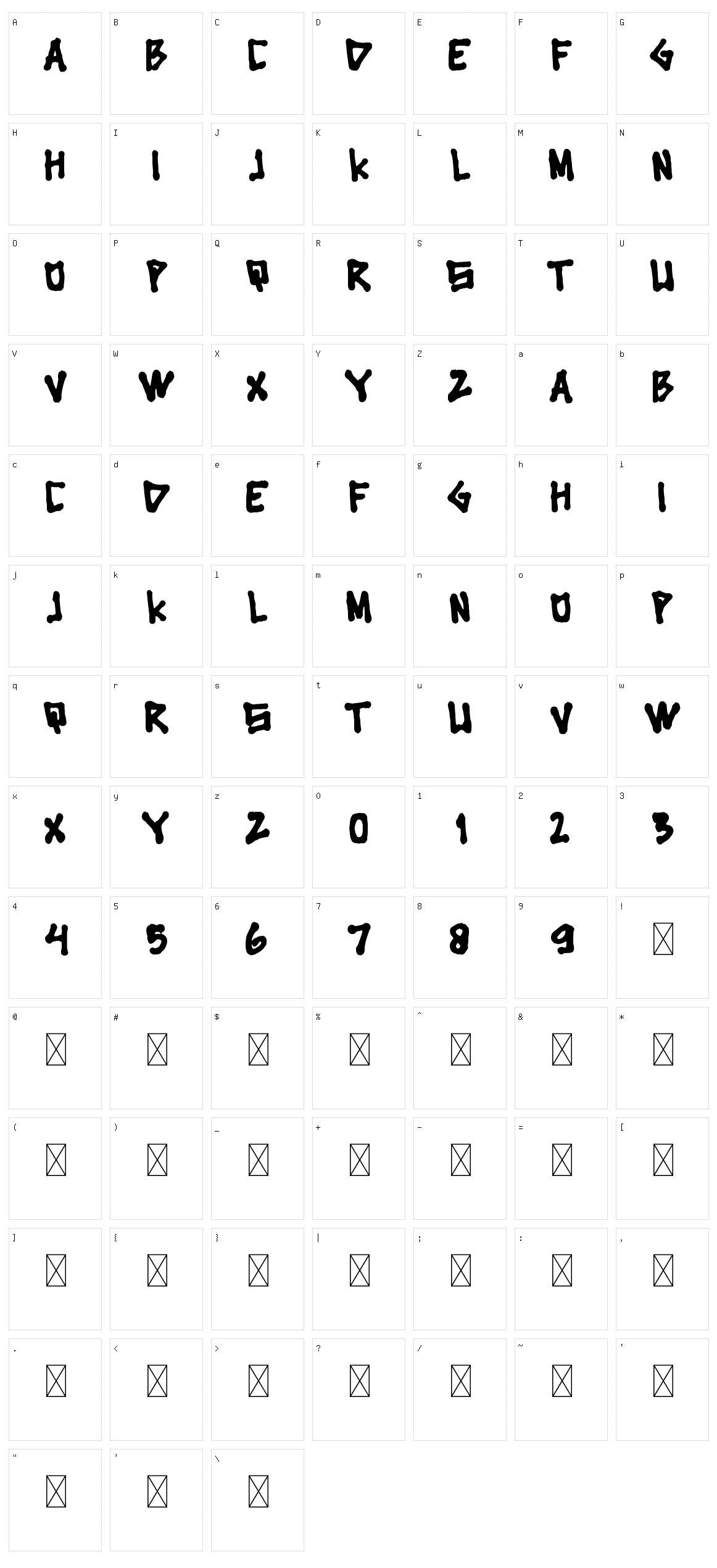 Cingire Character Set