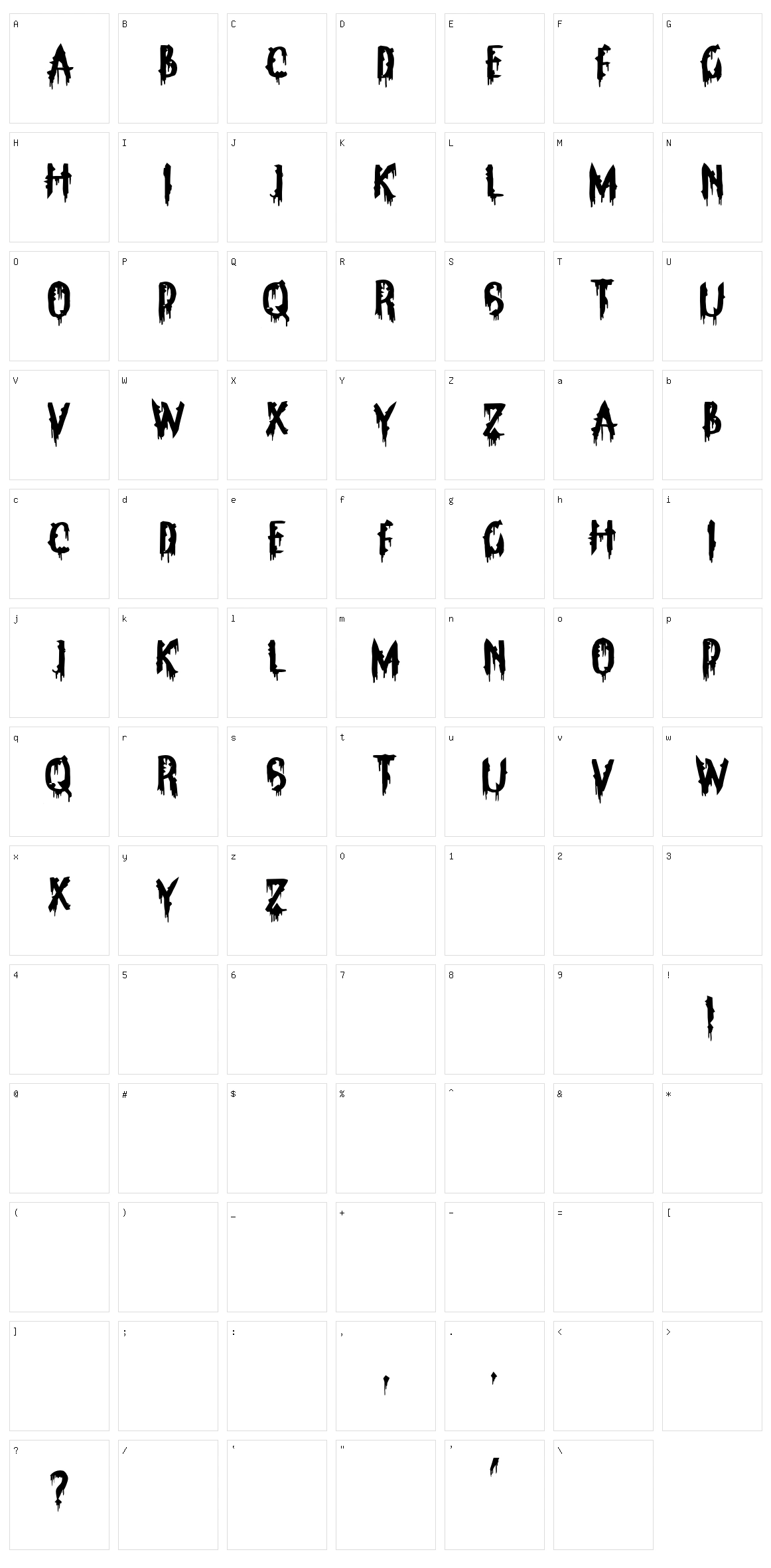 Clarks Summit Panic Character Set