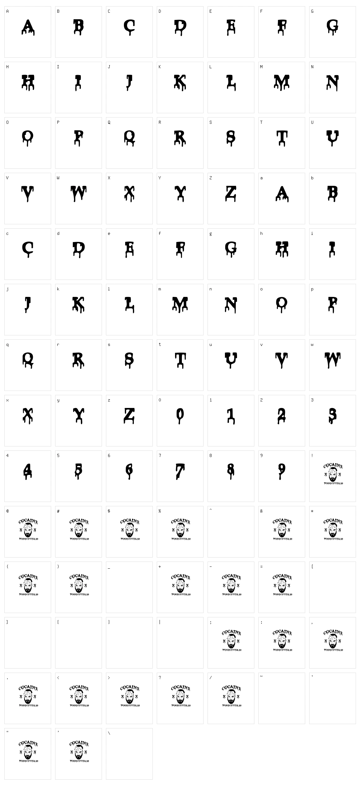 Cocaine Character Set