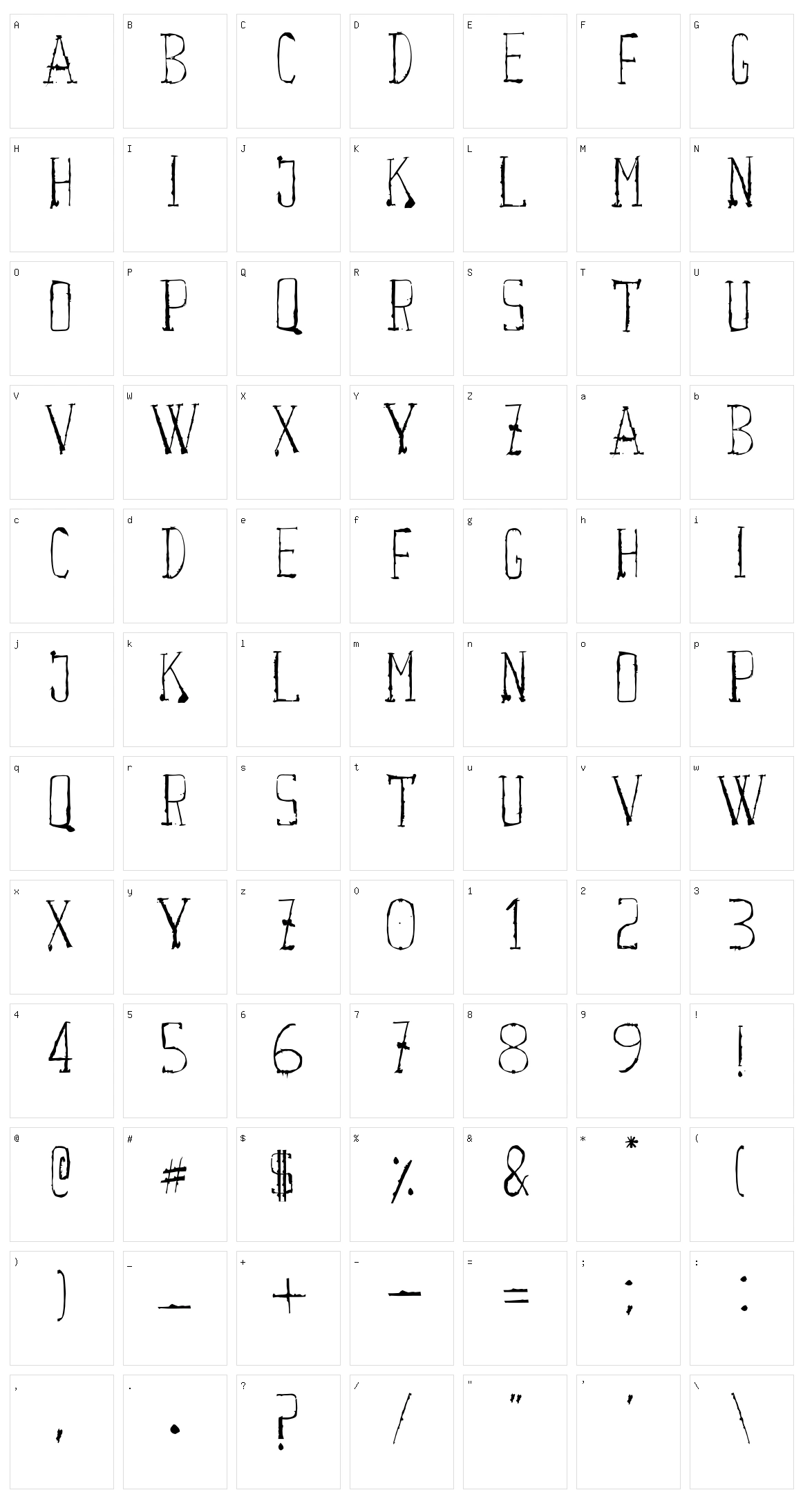 Courwette Character Set