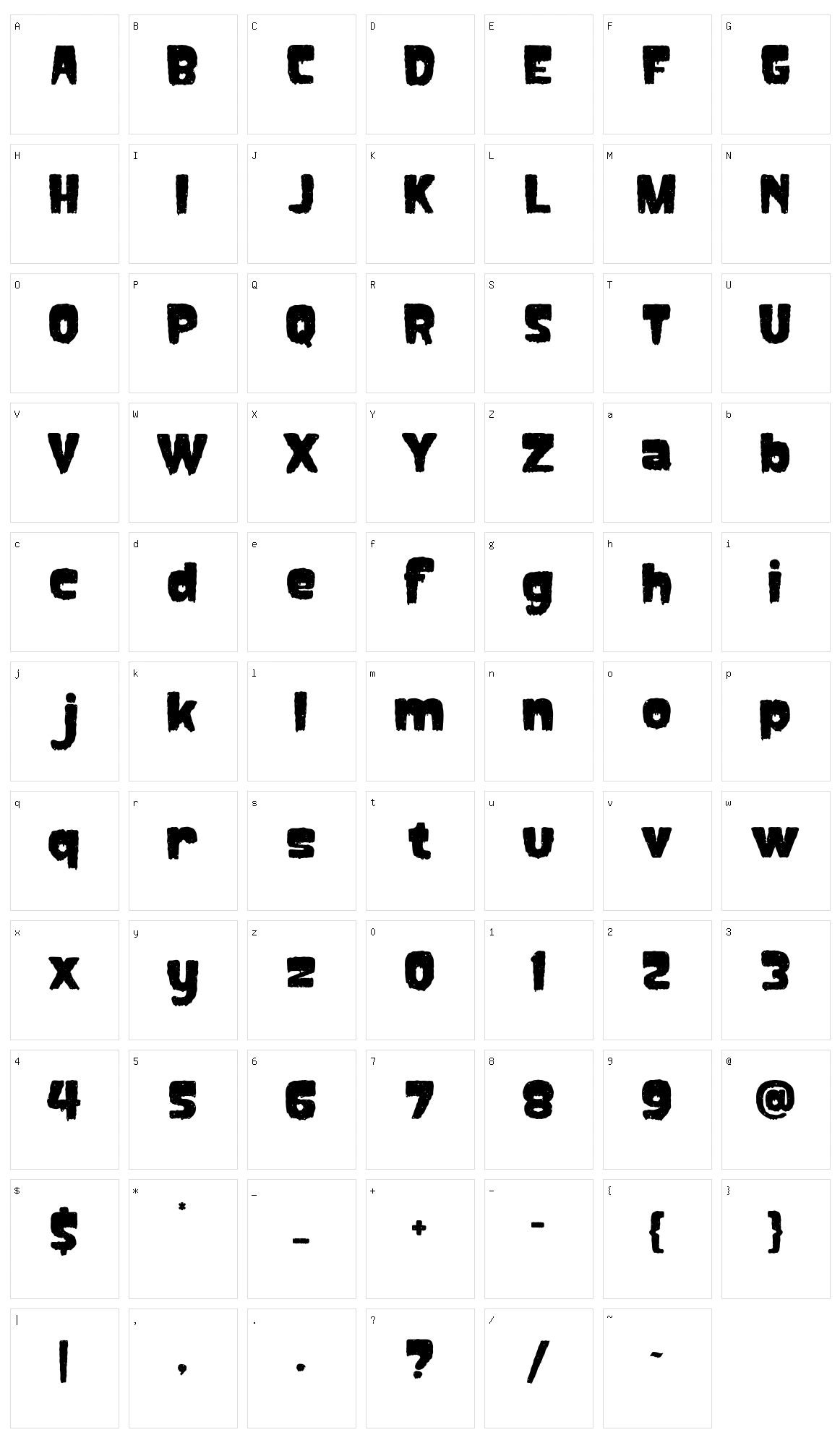 Creepycall Character Set
