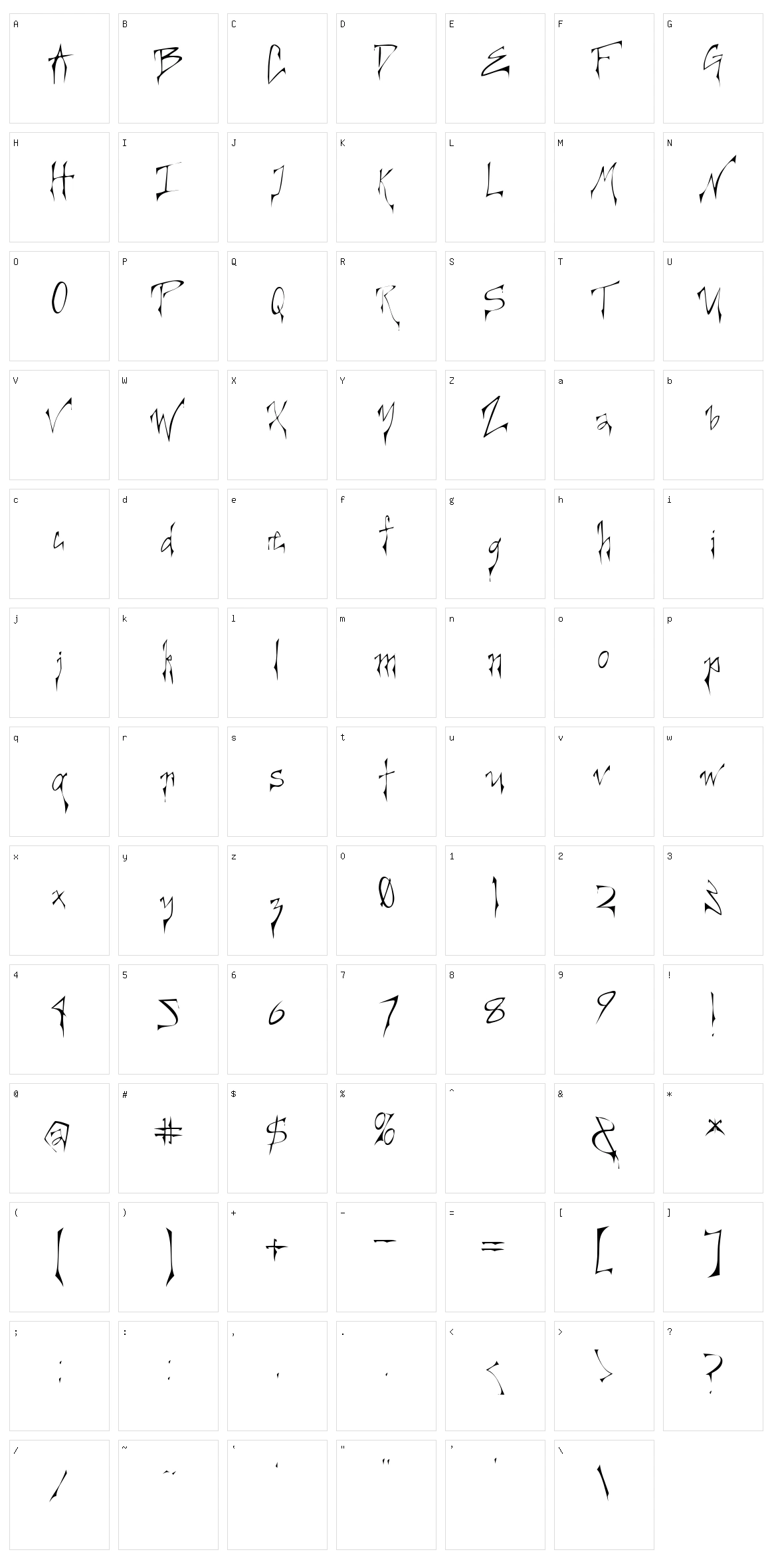 Creepygirl Character Set