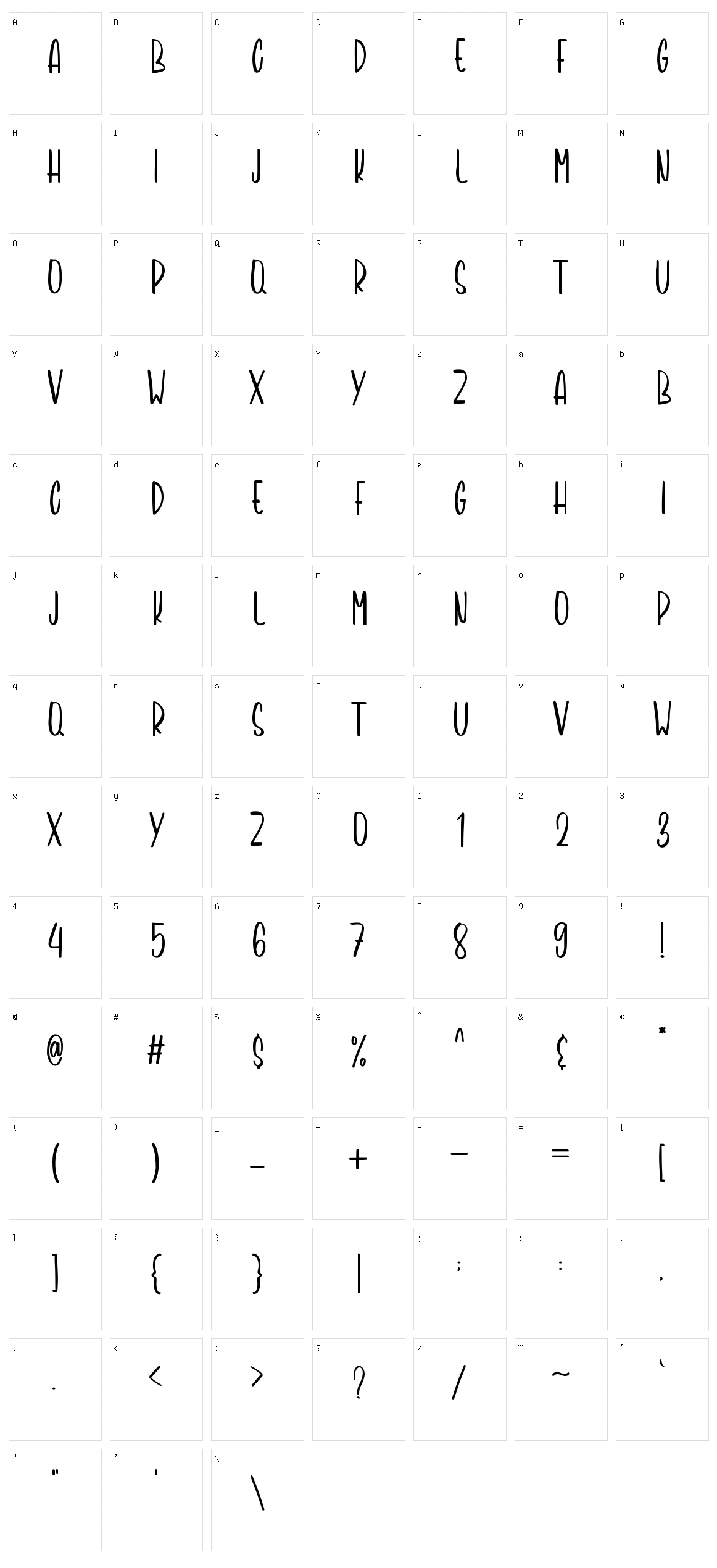 Nightheart Character Set