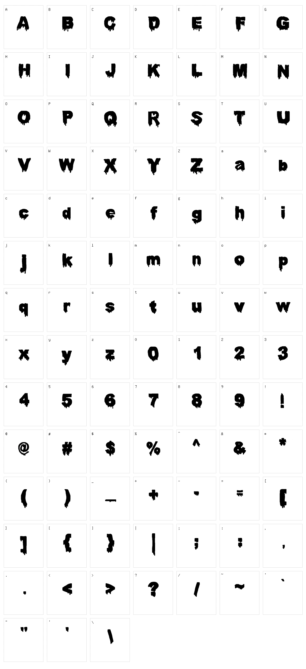 Darah Erc Character Set