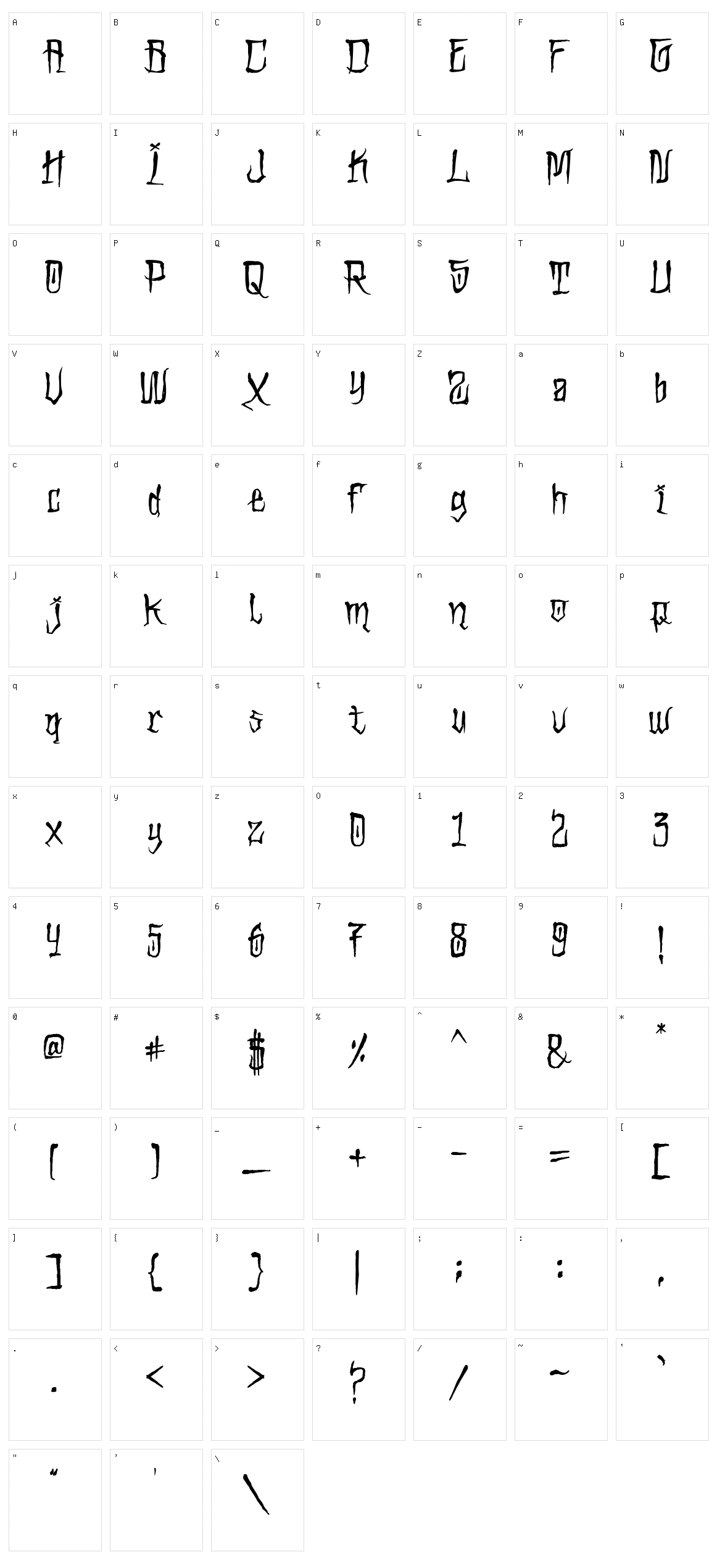 Dark Scratch Character Set