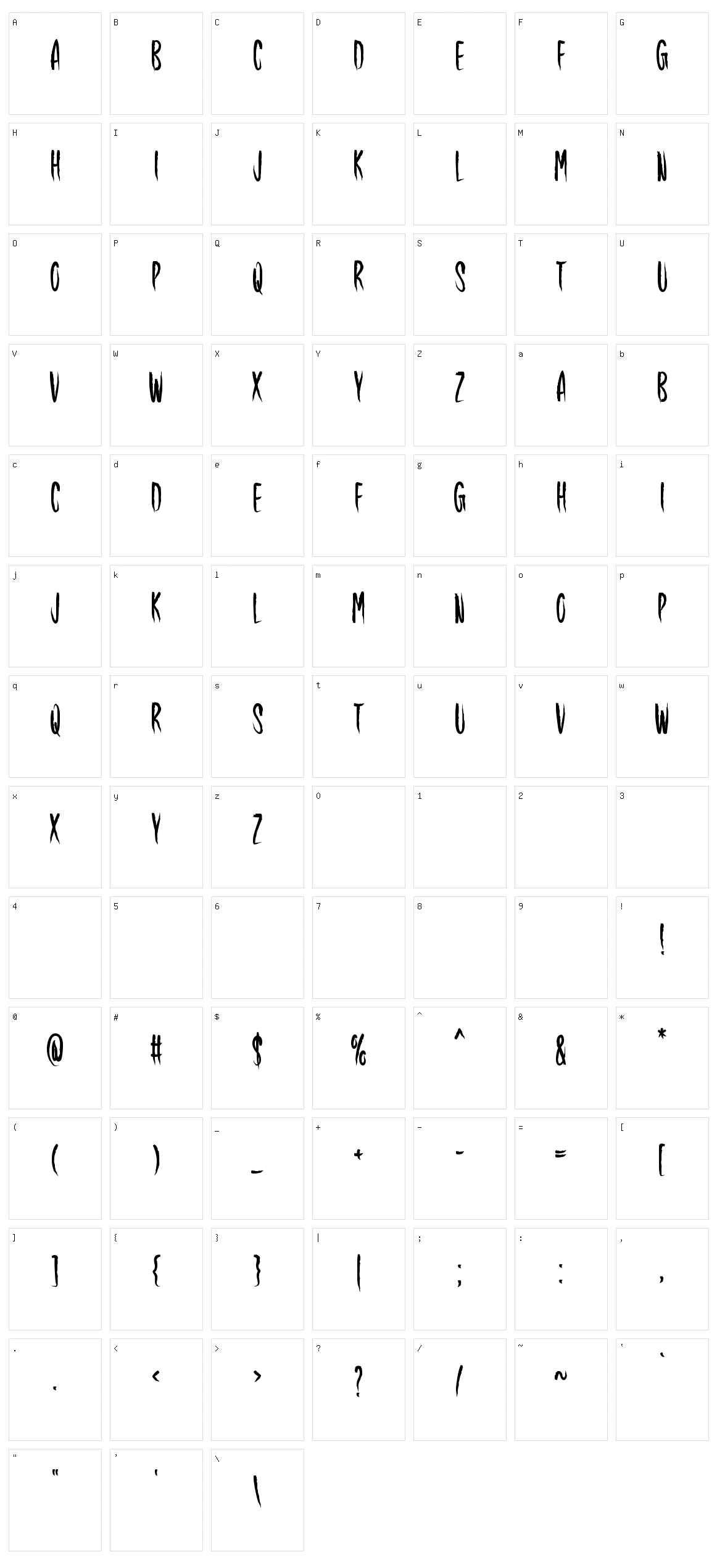 Darkening Character Set
