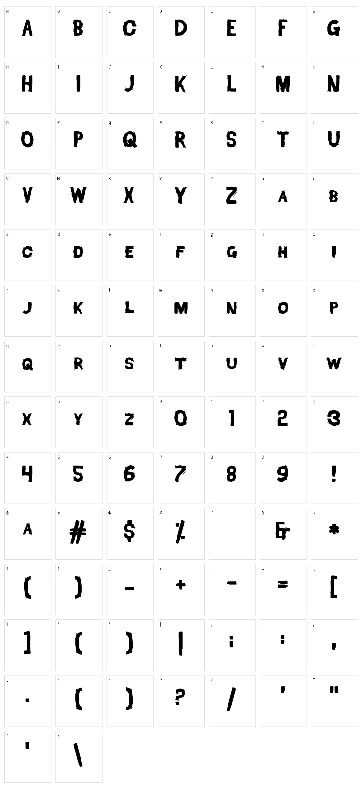 Dead Font Walking Character Set