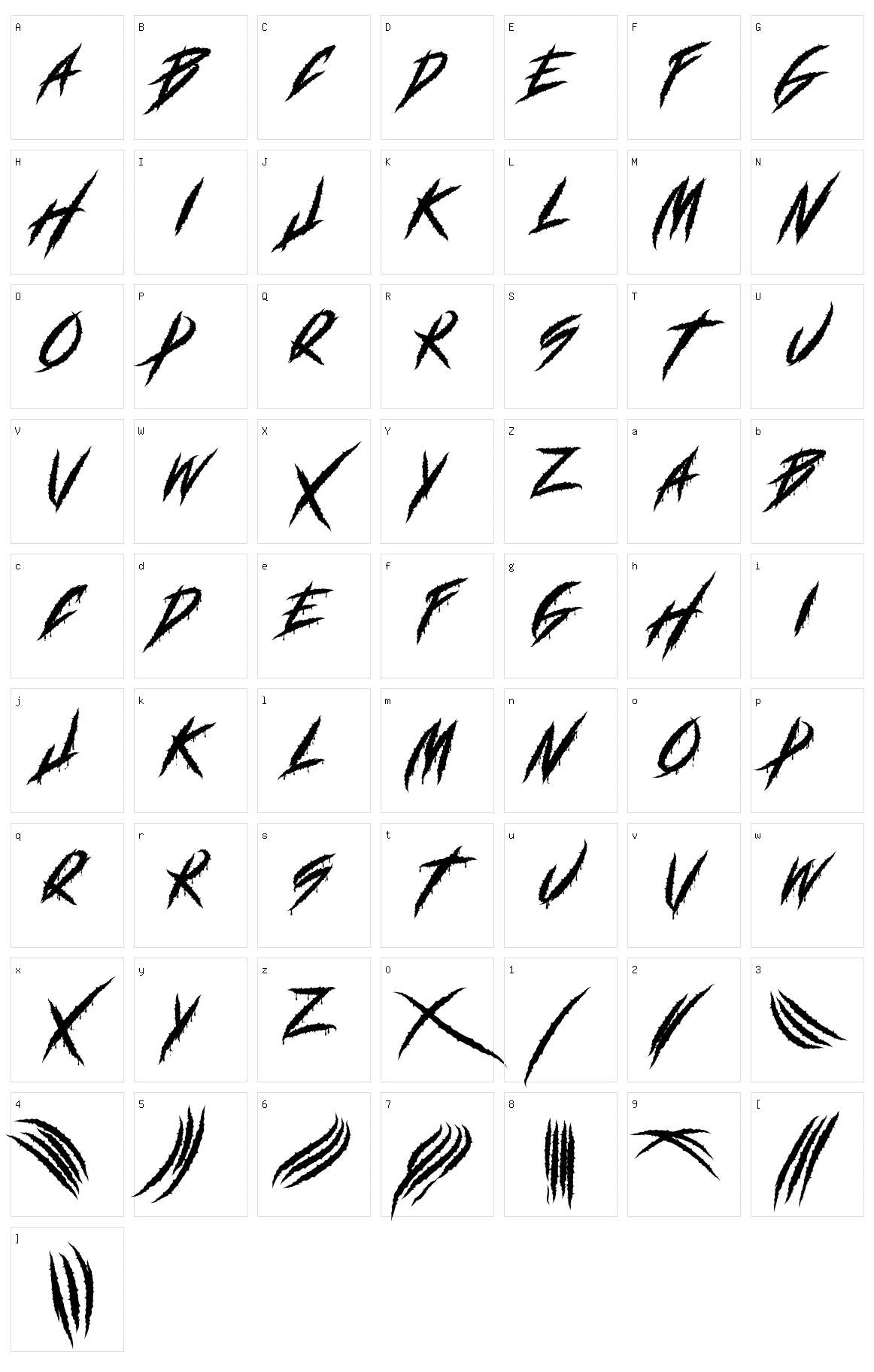 Deadly Claws Character Set