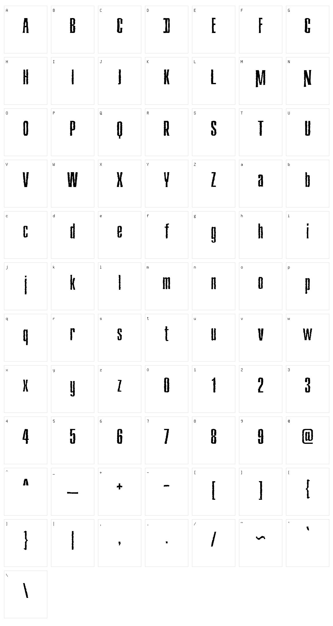 Deaffont Character Set