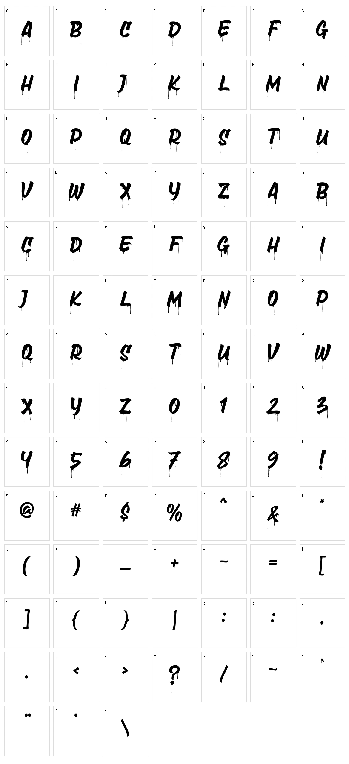 Death Markers Character Set