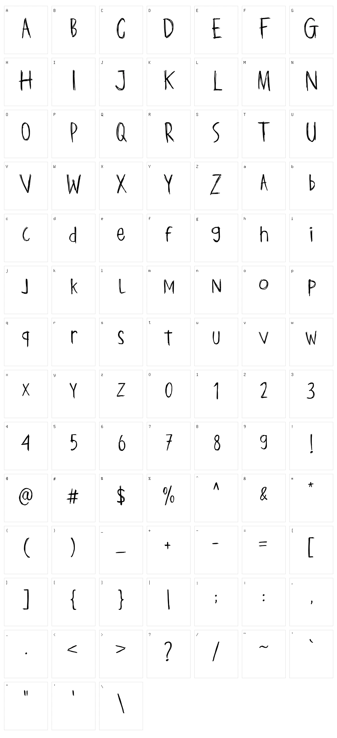 Deathridge Character Set