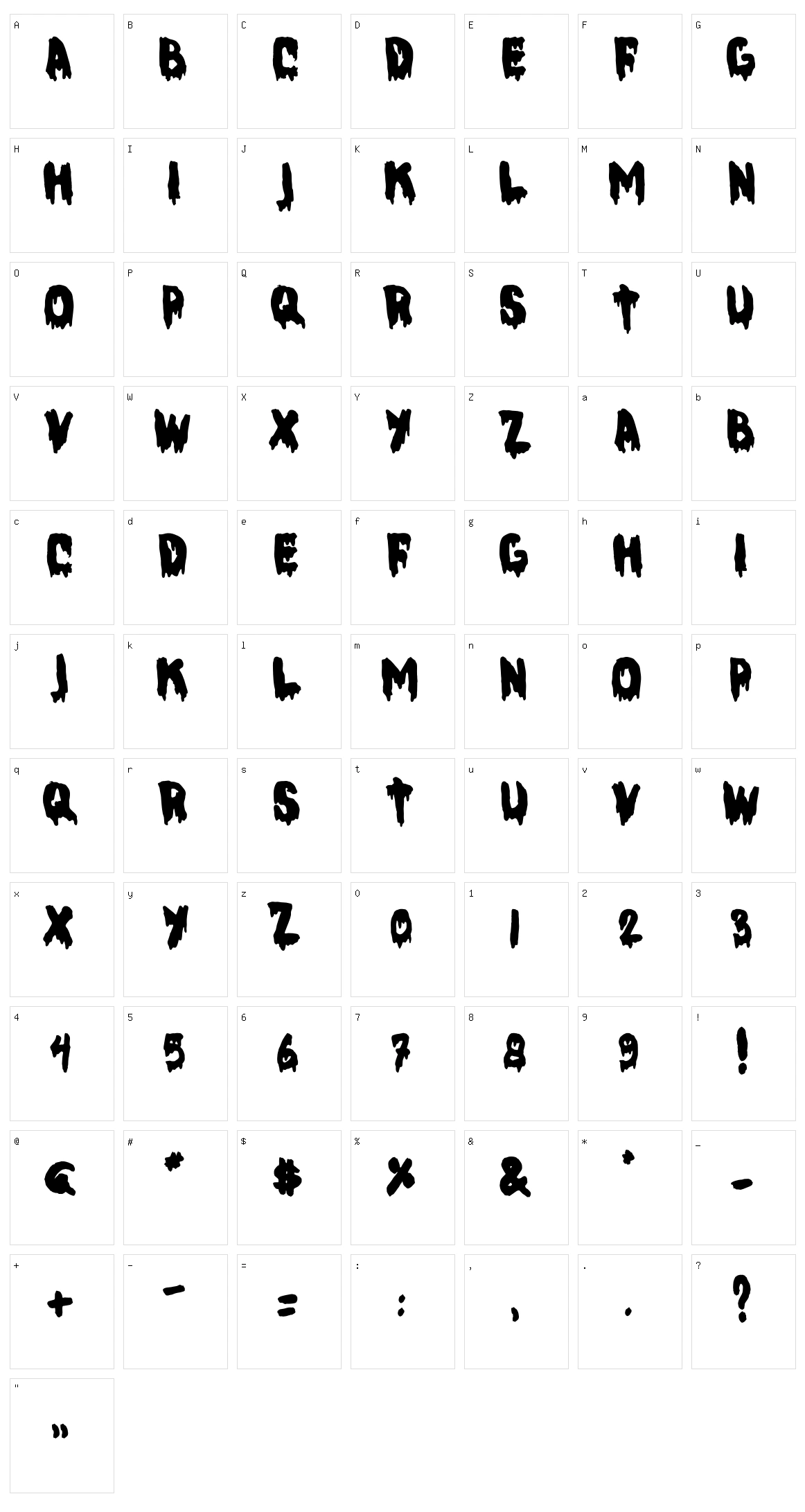 Deep Crabz Character Set