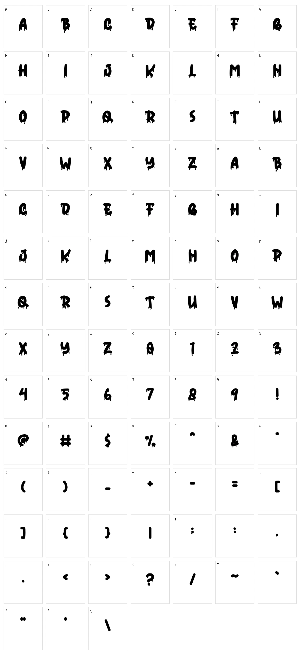 Devil Horror Handwritten Character Set
