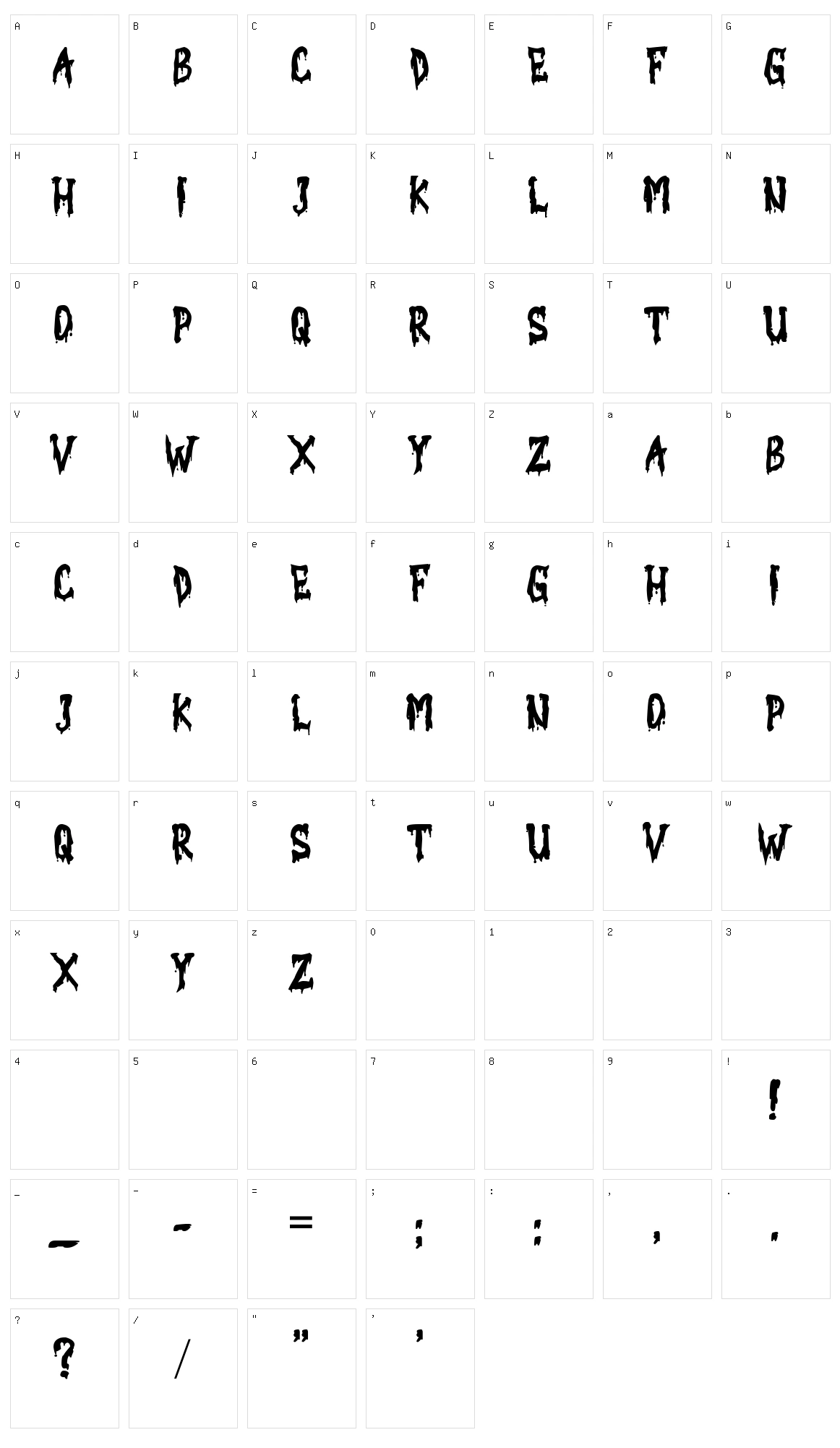 Dhemit Character Set