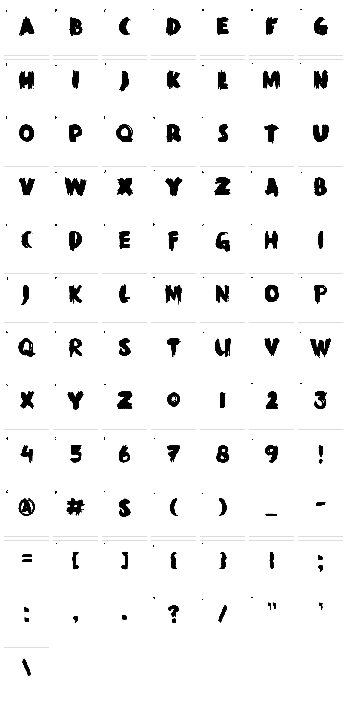 DK Black Mark Character Set