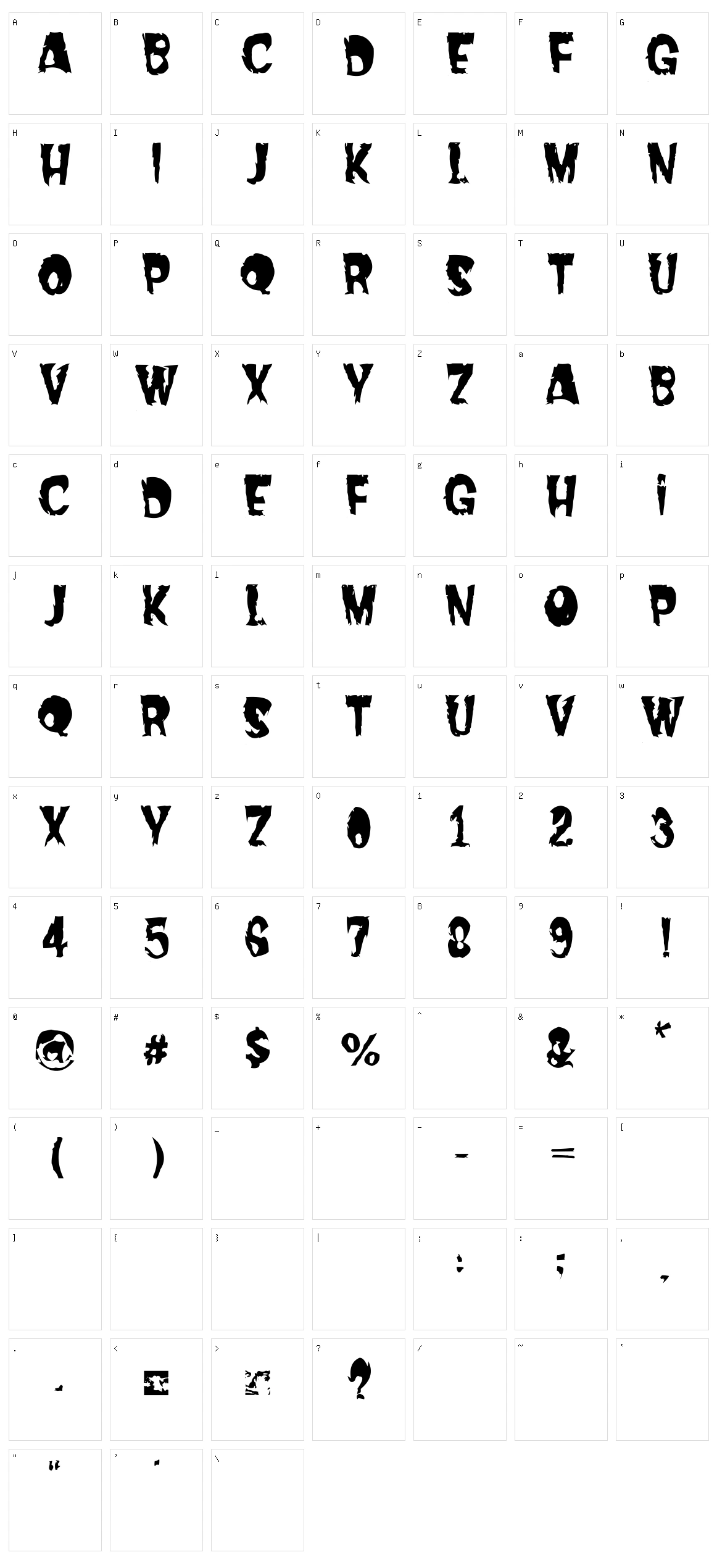 Dread Character Set