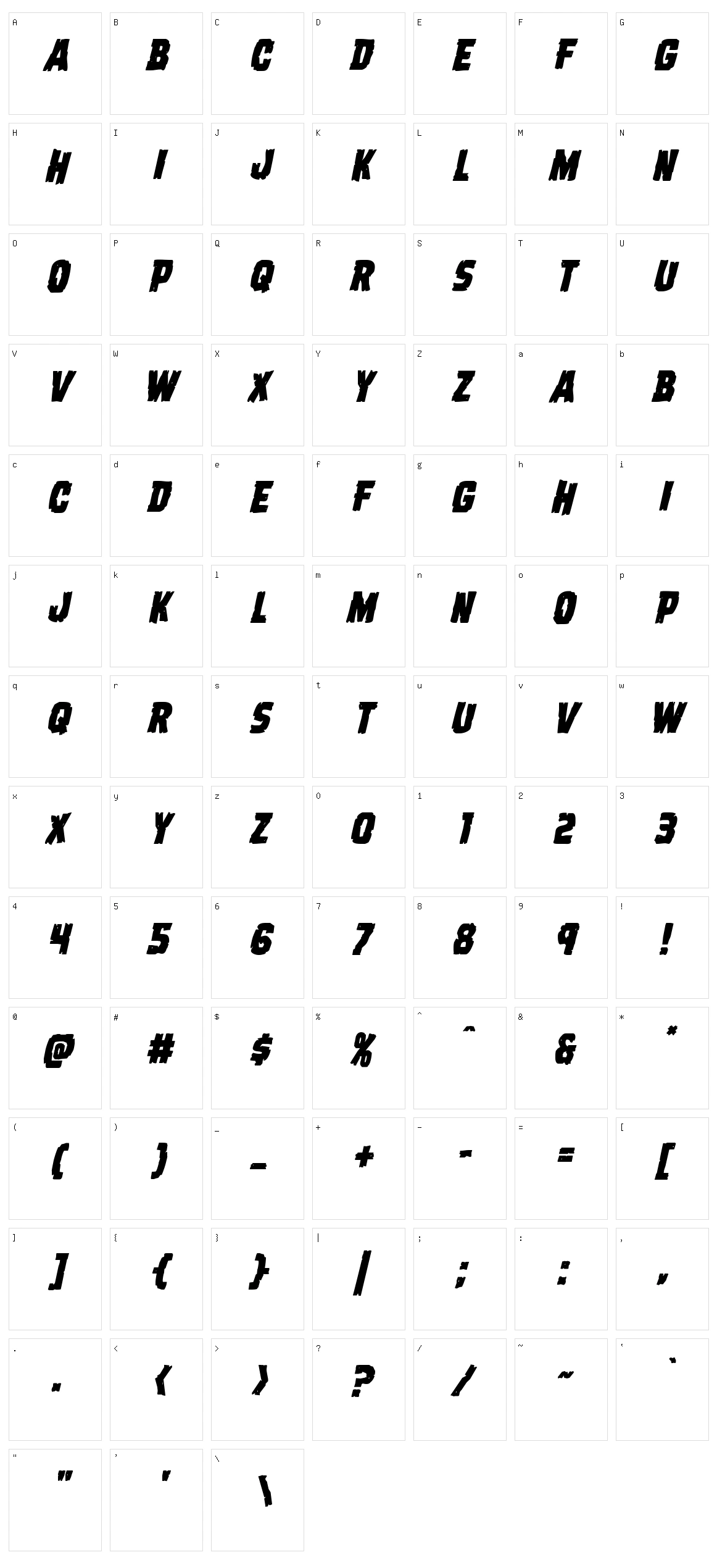 Dread Ringer Character Set