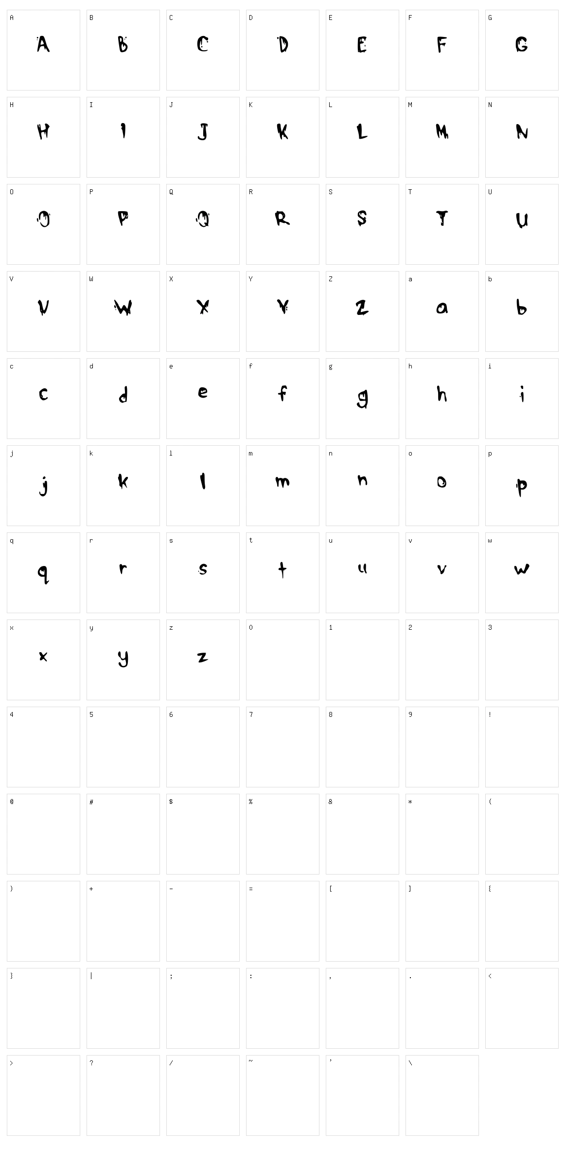 Drippy McDrip Character Set