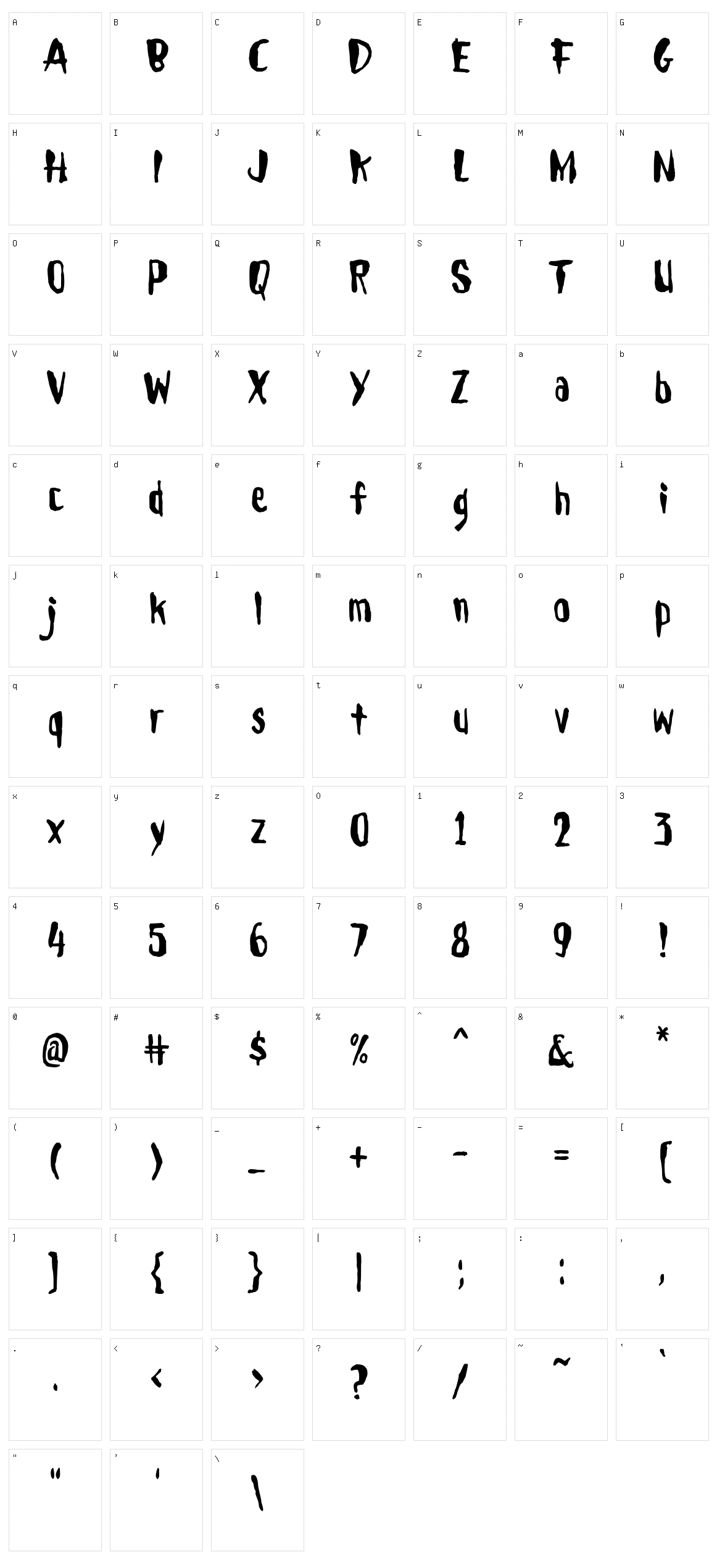 Droeming Character Set