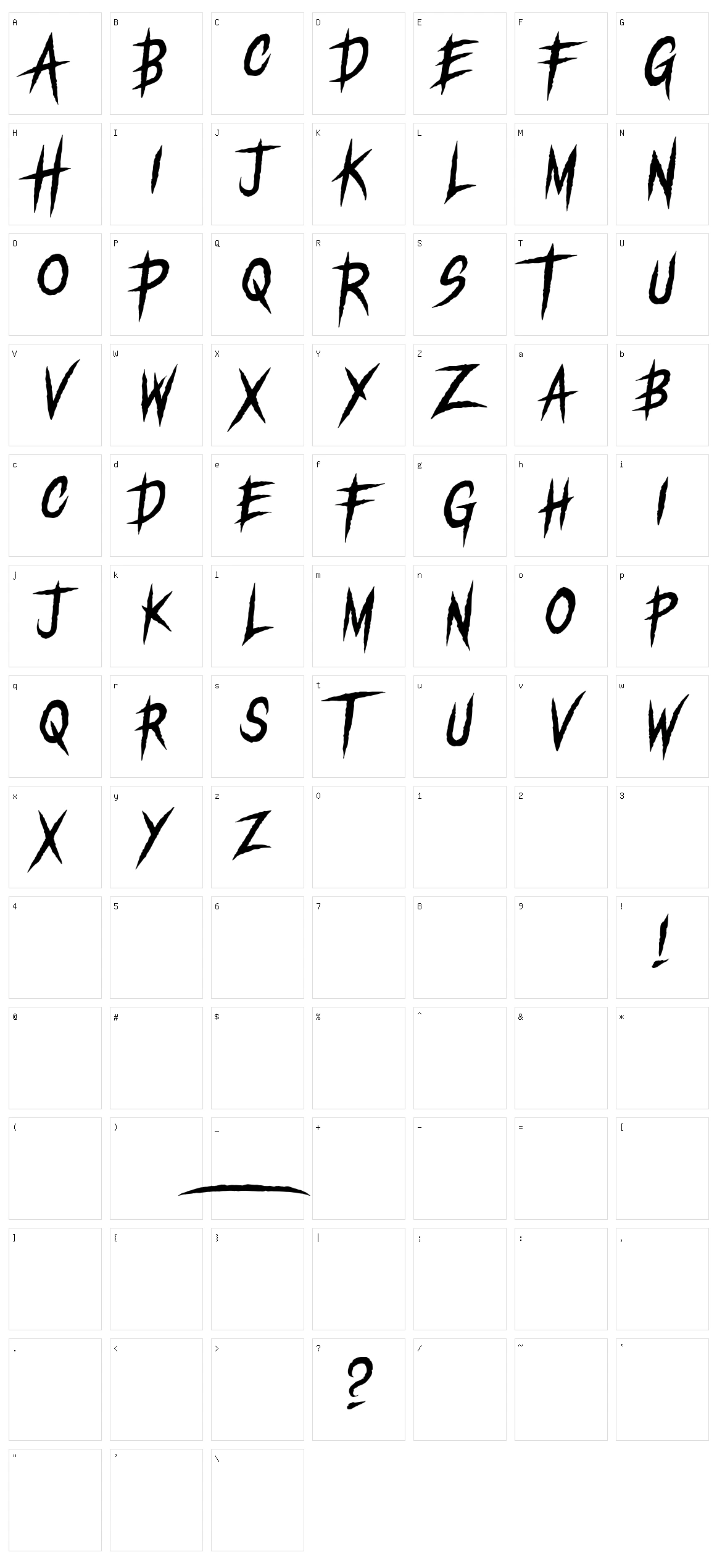 Earthen Parasite Character Set