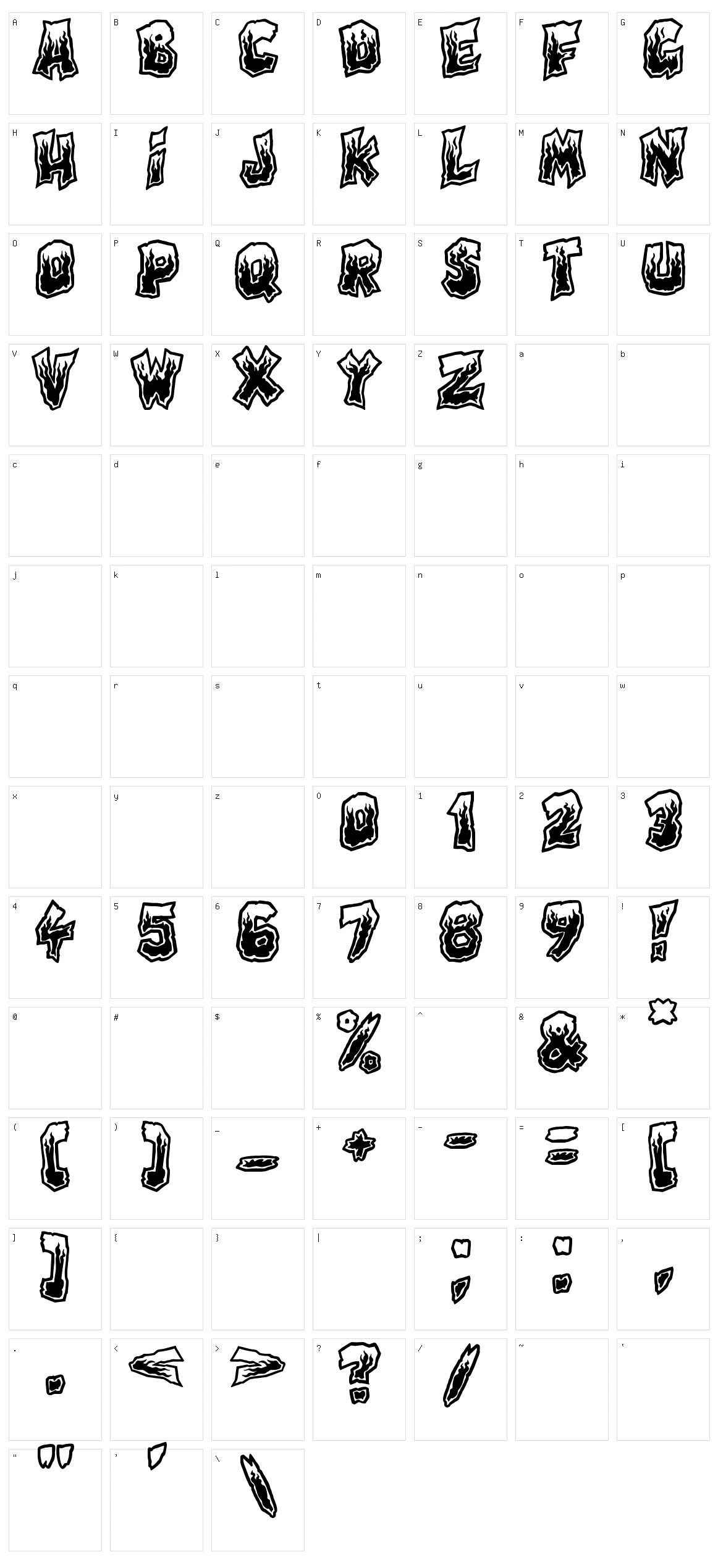 Evil Highway Character Set