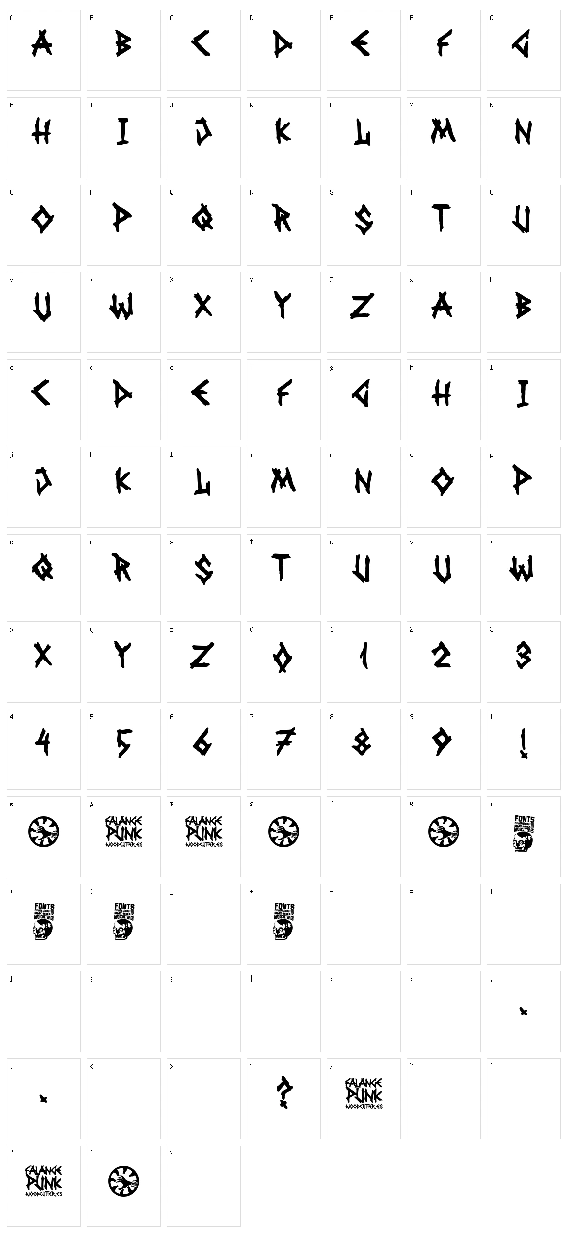 Falange Punk Character Set