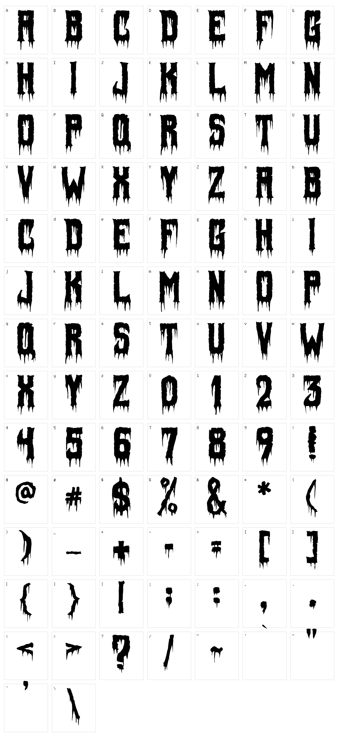 Fiendish Character Set