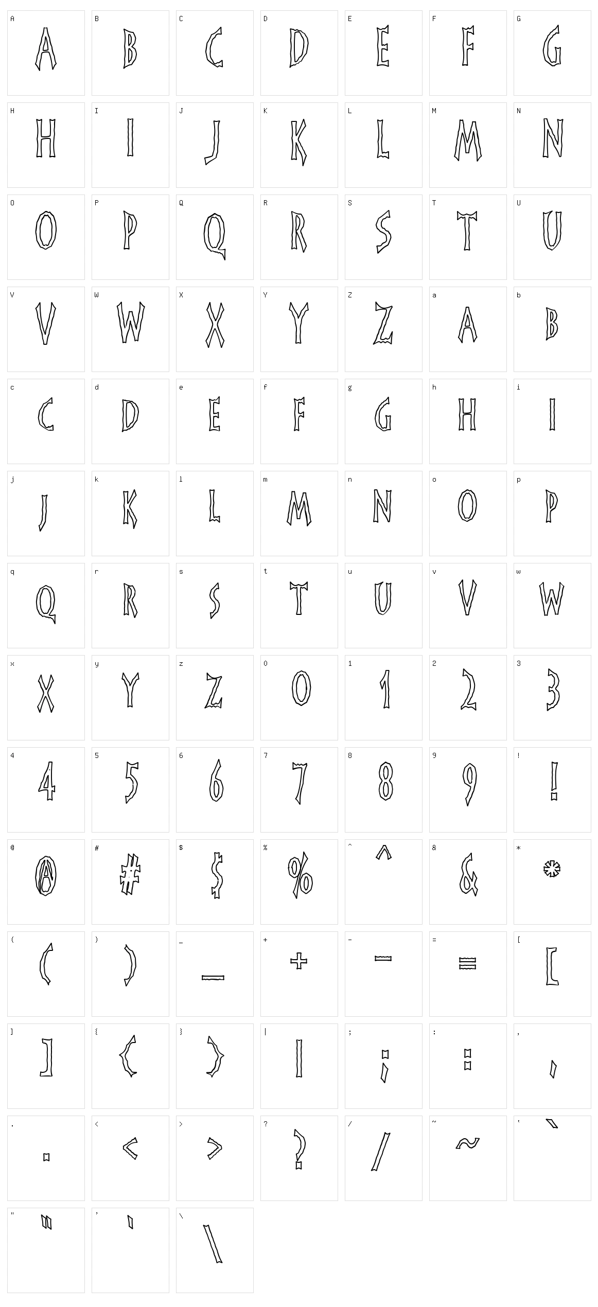 FrankenDork Character Set