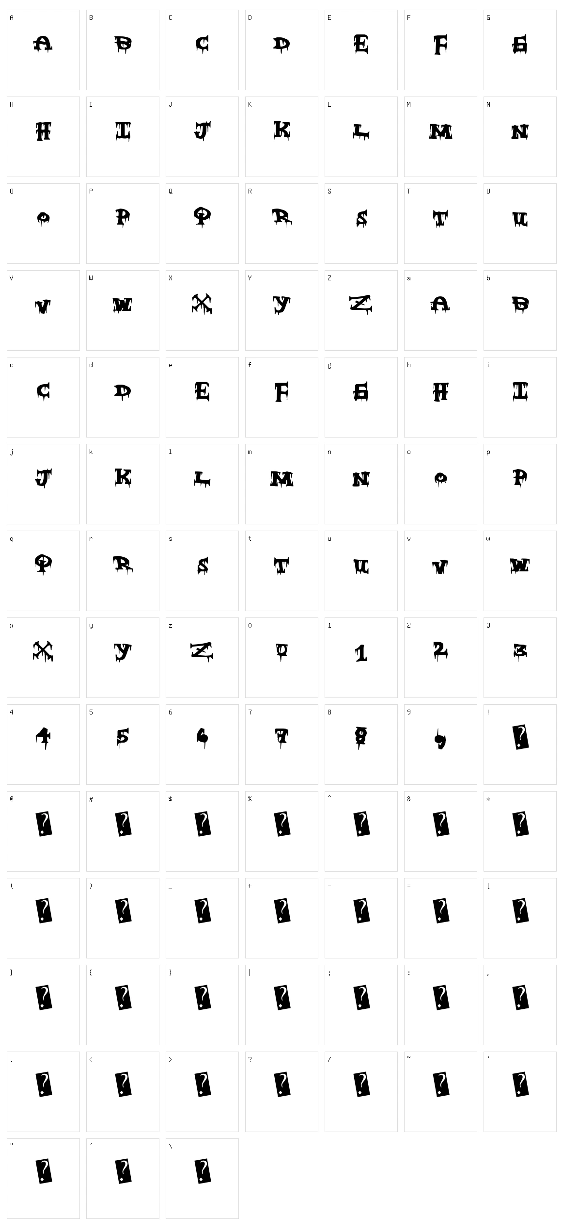 Freaky Night Character Set