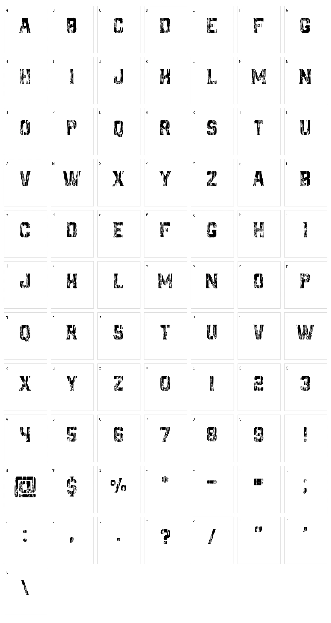Gallant Character Set
