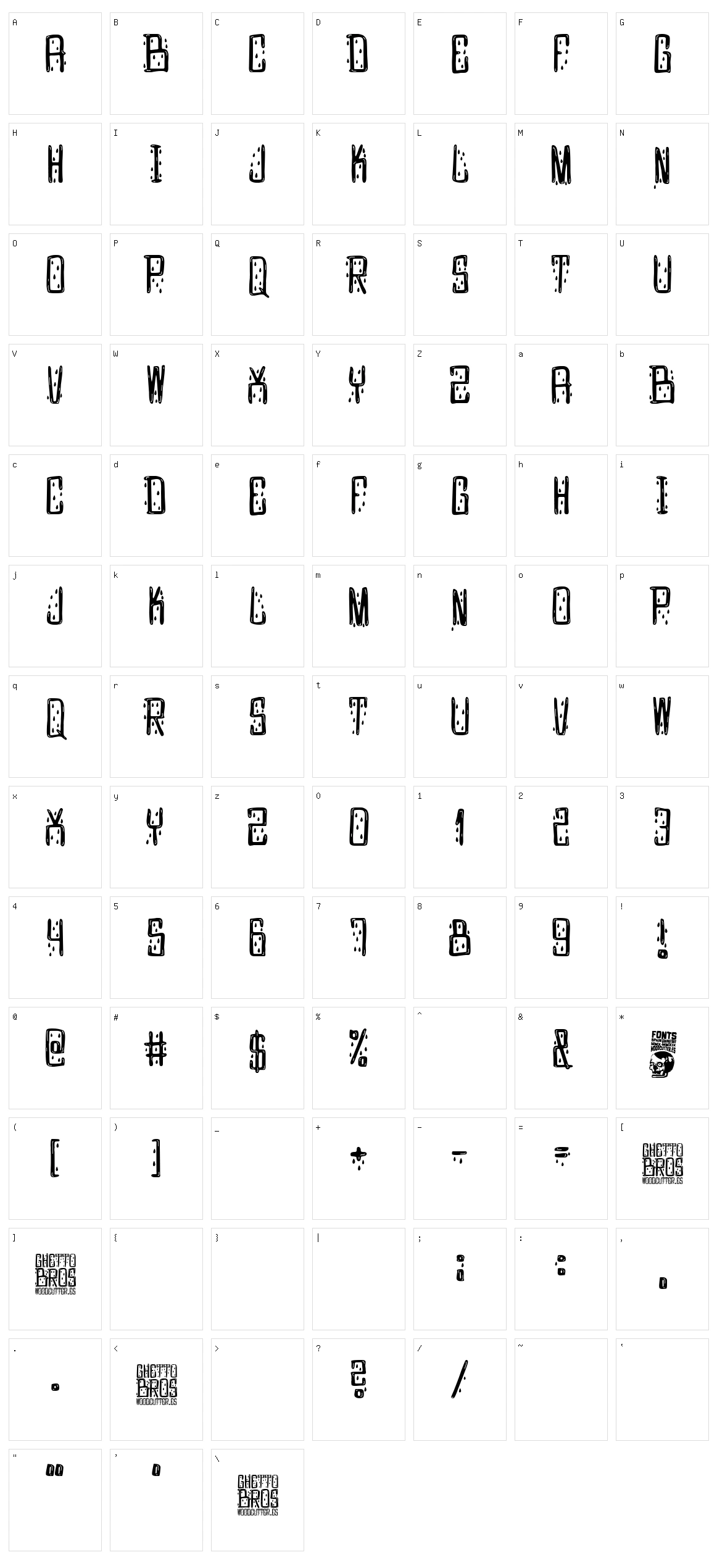 Ghetto Bros Character Set