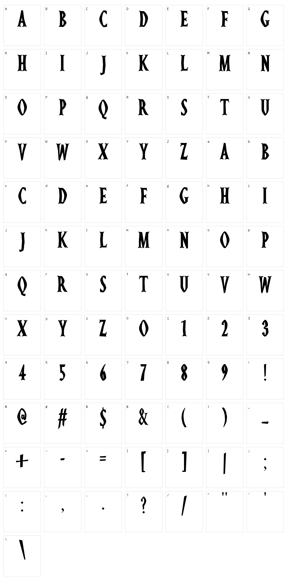 Ghostz Character Set