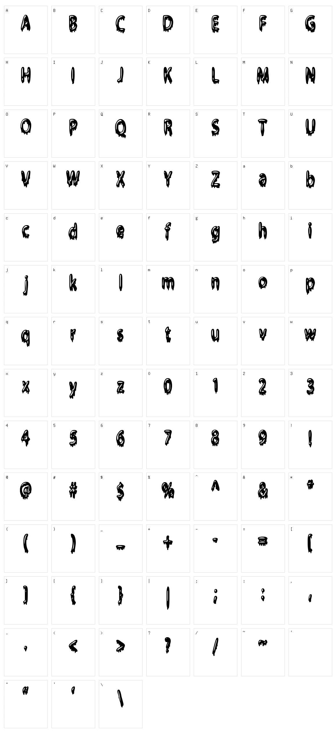 Gloop Character Set