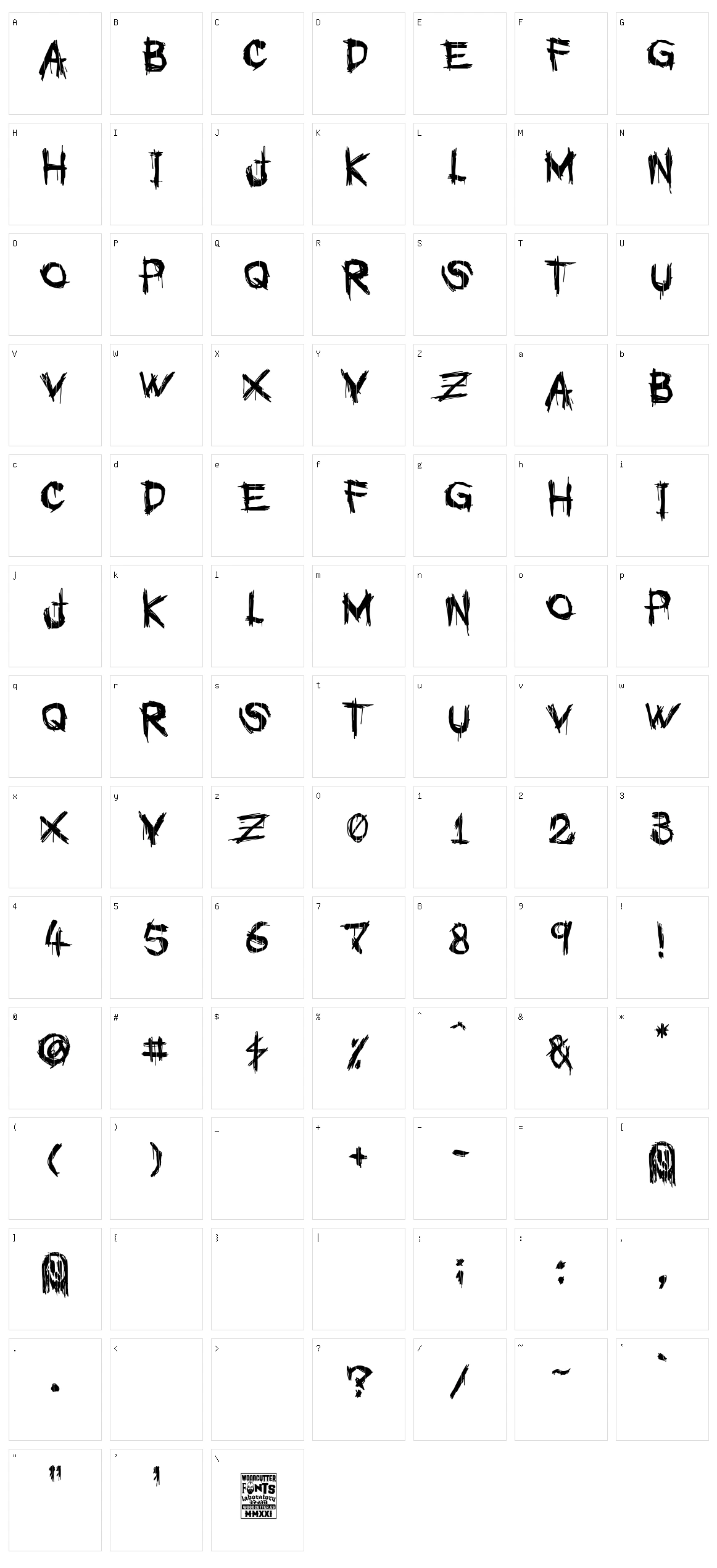 Graphic Psychopathy Character Set