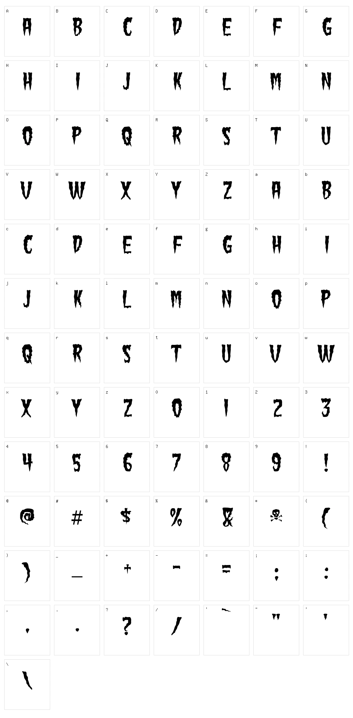 Green Fuz Character Set