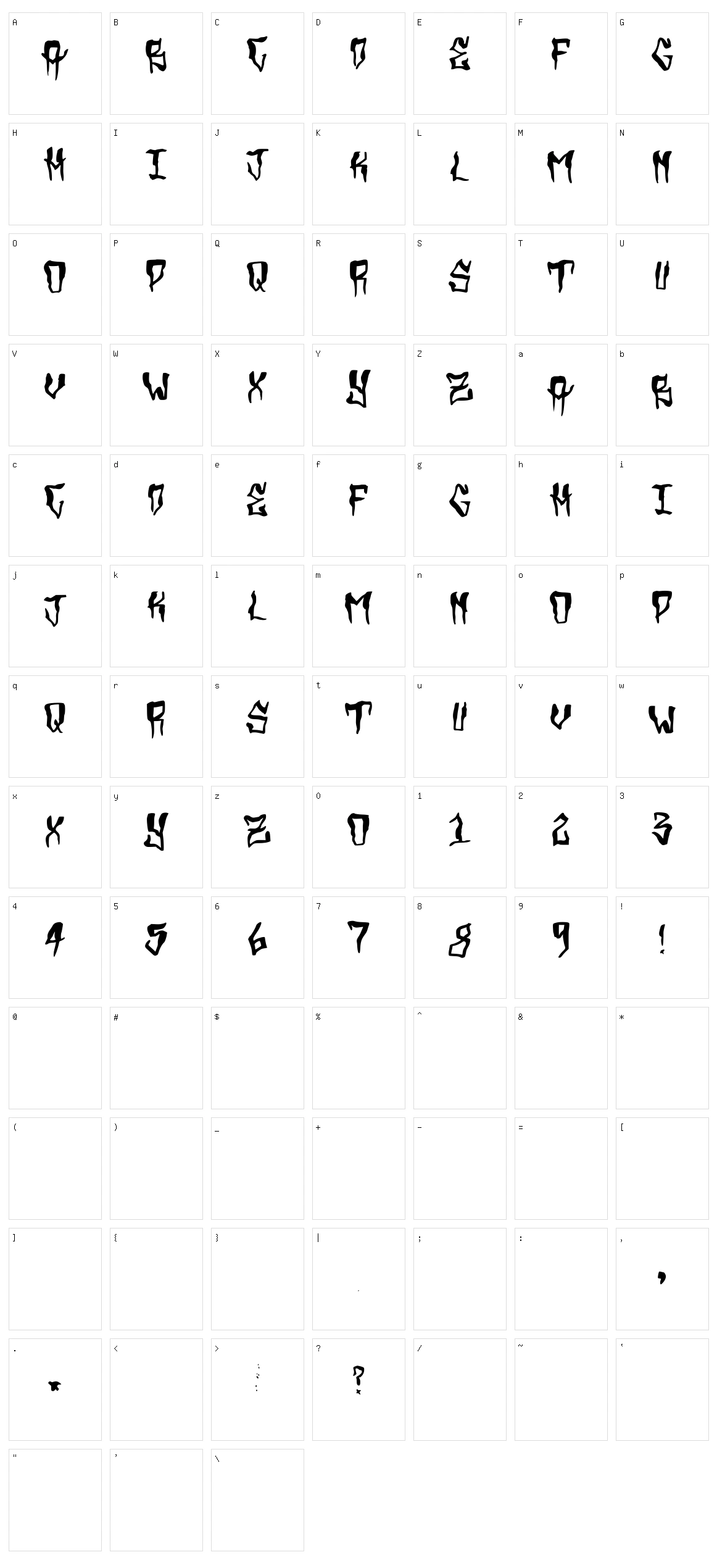 Grimey Character Set