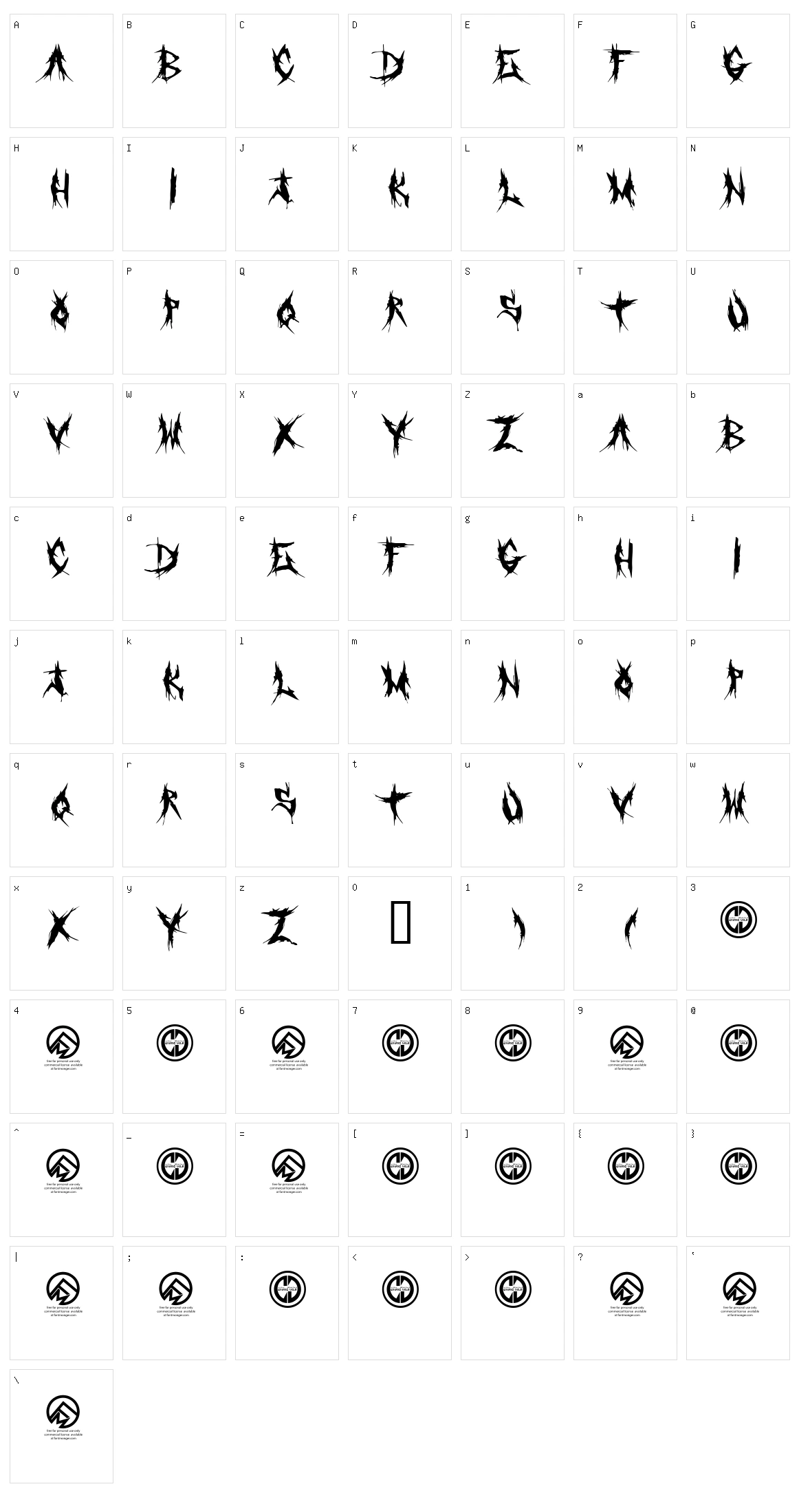 Grind Mafia Character Set