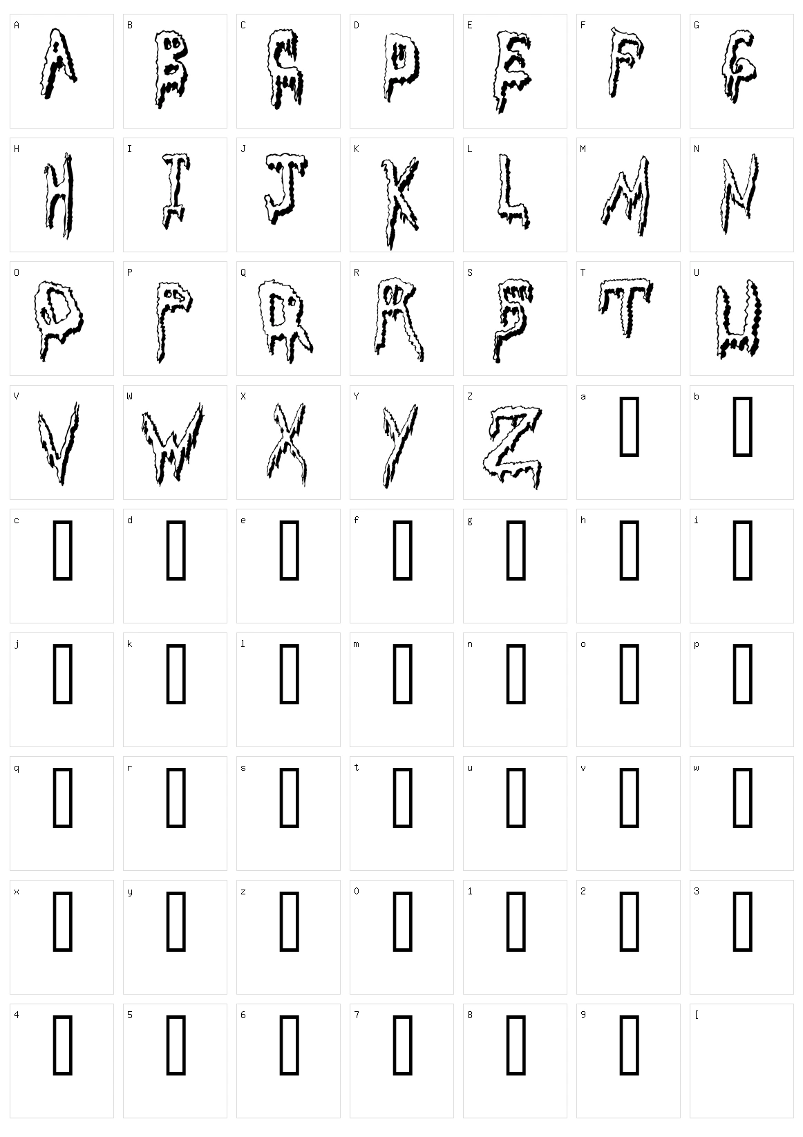 Grossout Character Set